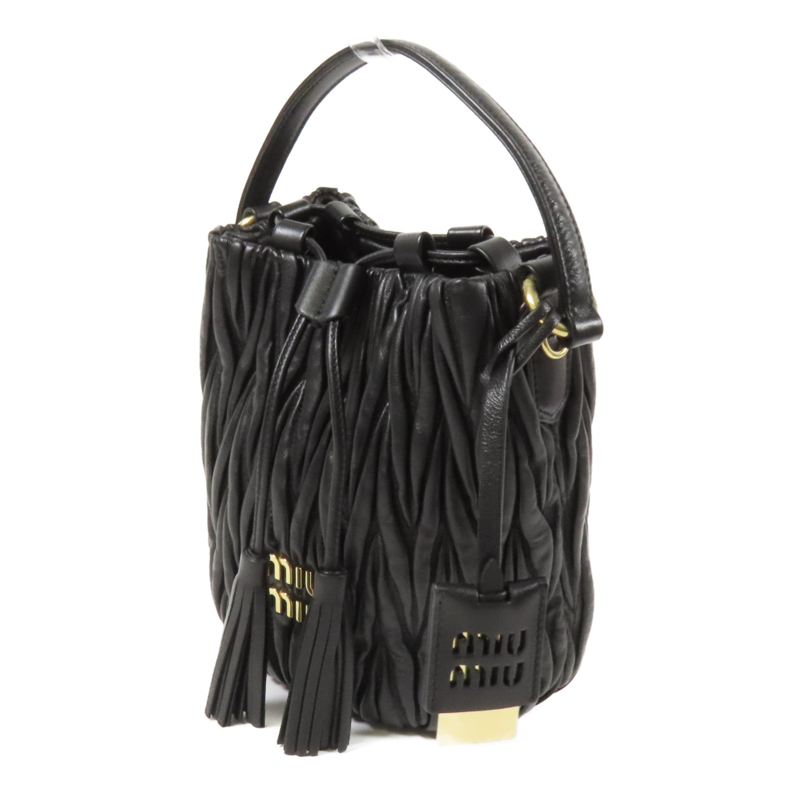 Miu Miu 羊皮皮革Bucket Bag金扣手挽肩背兩用袋