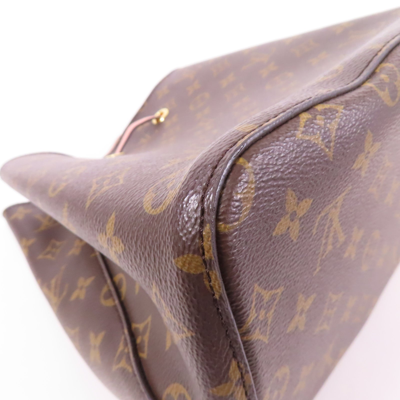 LOUIS VUITTON Monogram Neo Noe金扣肩背袋棕色/粉紅色