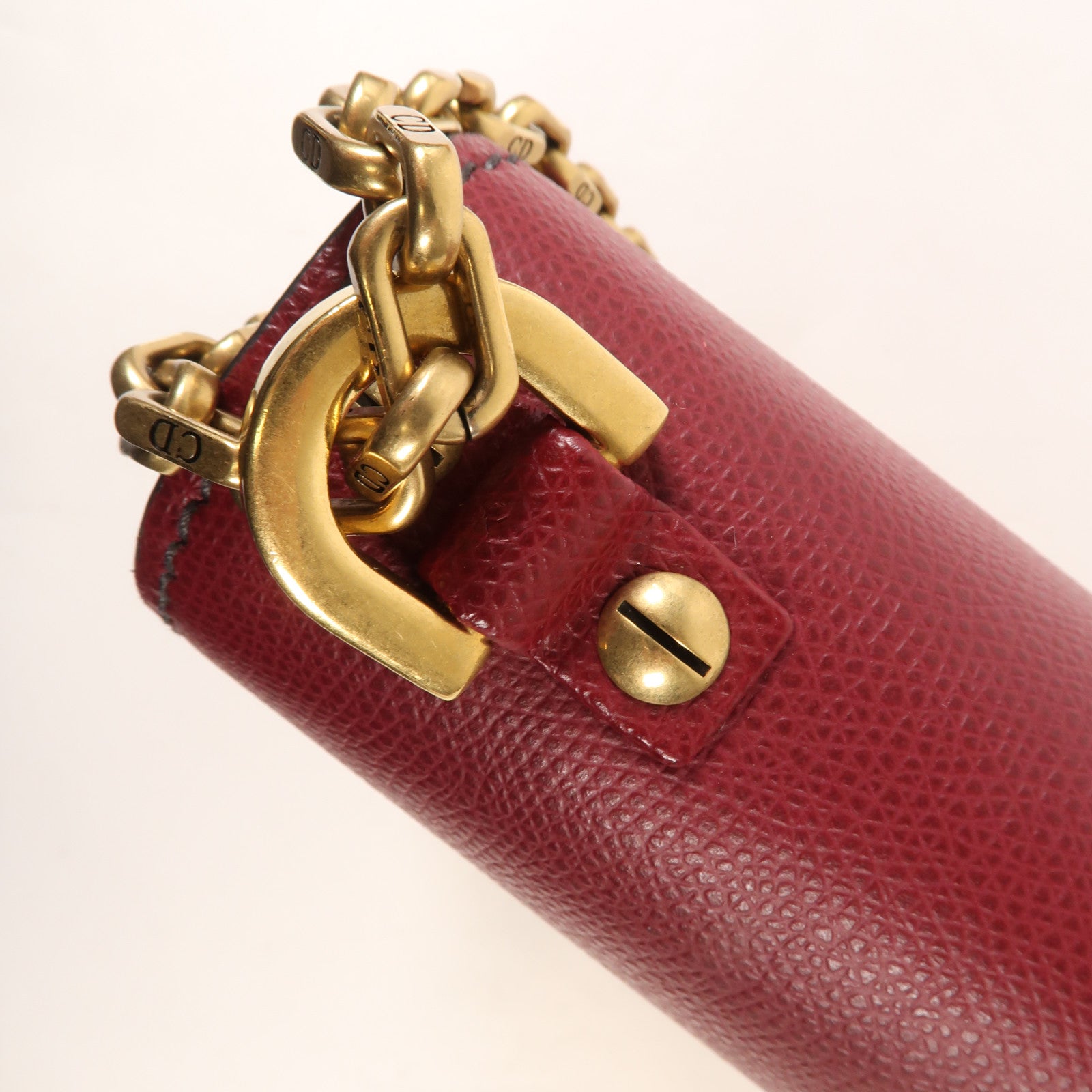 Dior 牛皮皮革J'aDior金扣鏈帶肩背袋