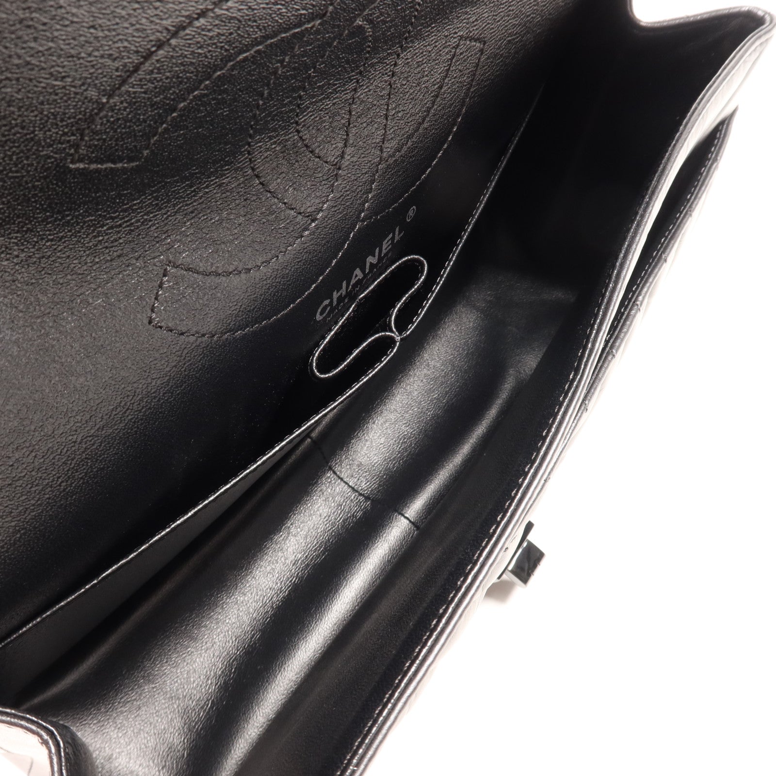 CHANEL 牛皮皮革Mini 2.55 So Black鏈帶肩背袋