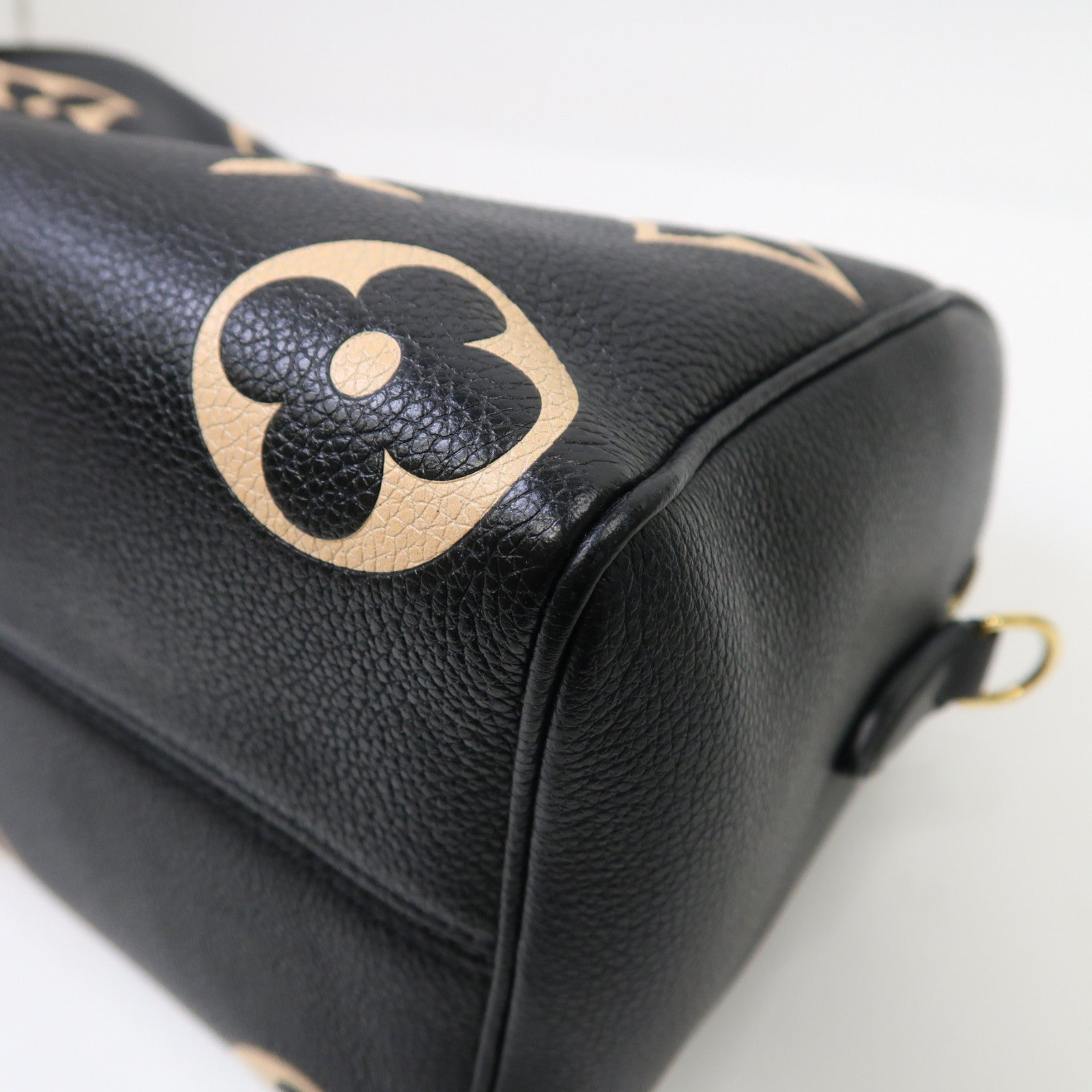 LOUIS VUITTON Monogram Empreinte Speedy Bandouliere 25金扣手挽肩背兩用袋黑色