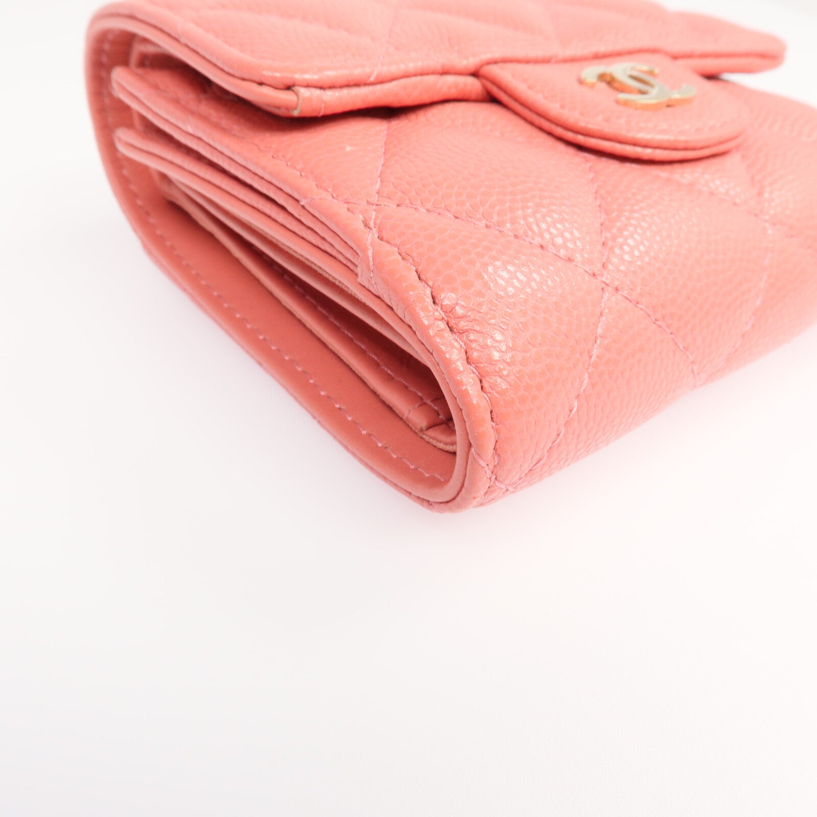 CHANEL 【激減優惠】牛皮皮革Wallet金扣錢包