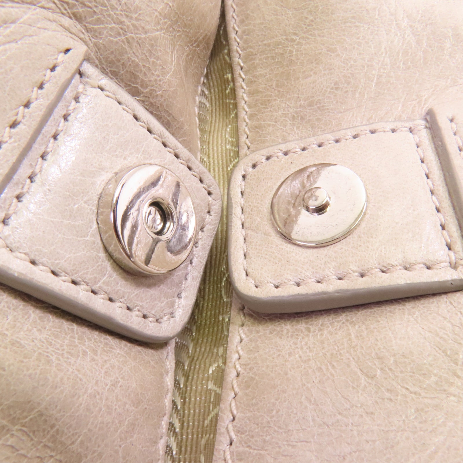 PRADA 牛皮皮革Tote Bag金扣手挽肩背兩用袋