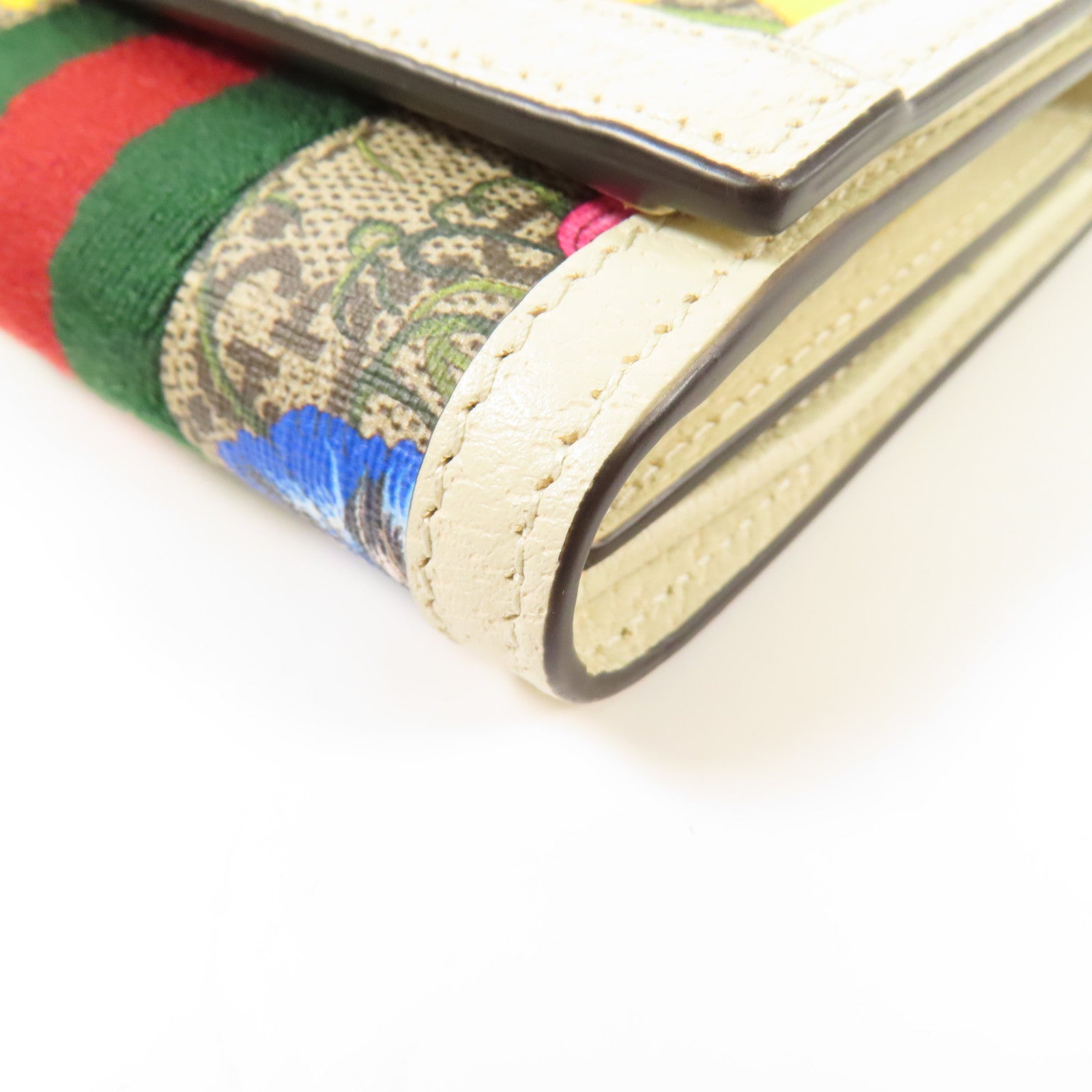 GUCCI GG GHW Wallet Bi-Fold Wallet PVC Coated Canvas 598662 White/Multicolor