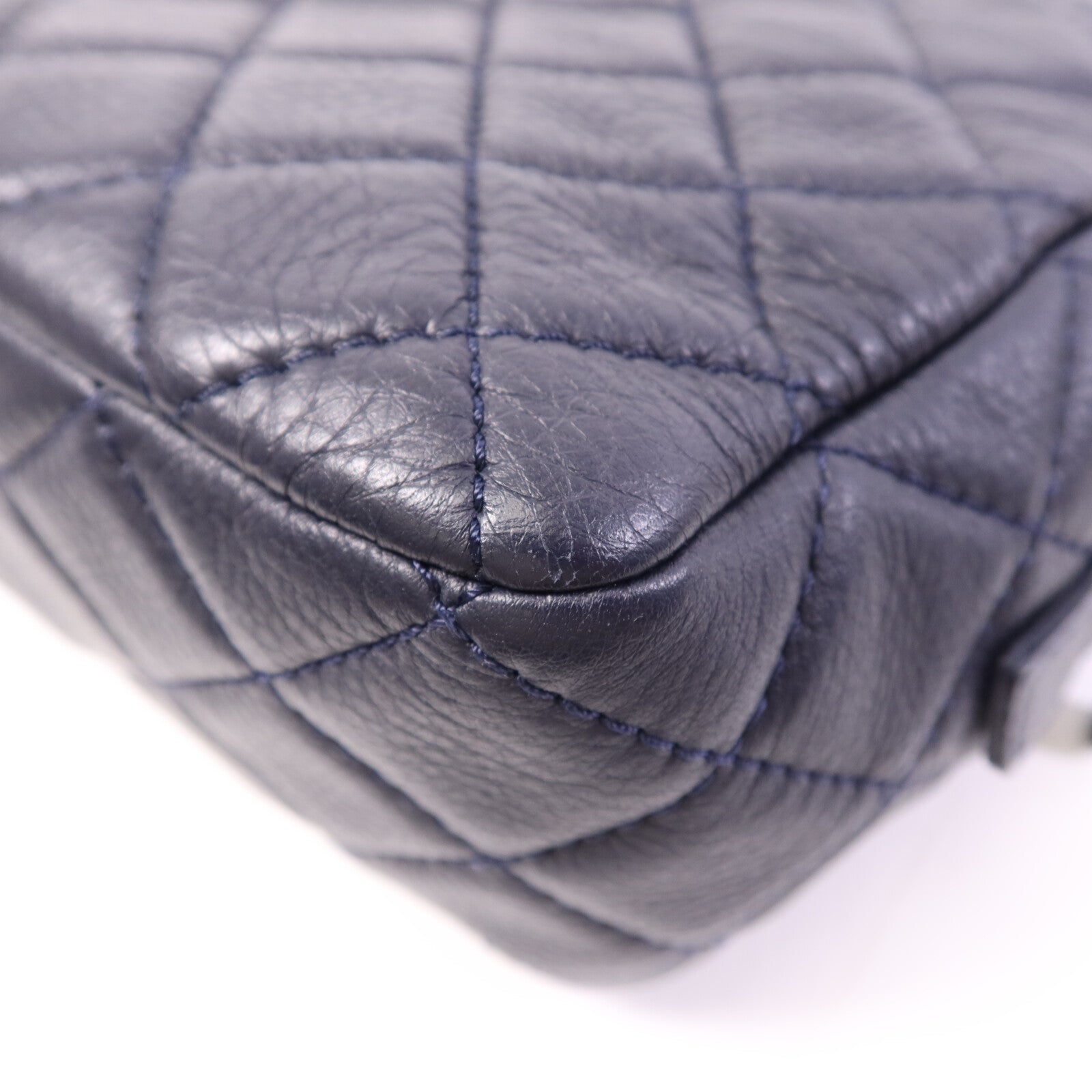 CHANEL 牛皮皮革Shoulder Bag銀扣鏈帶肩背袋