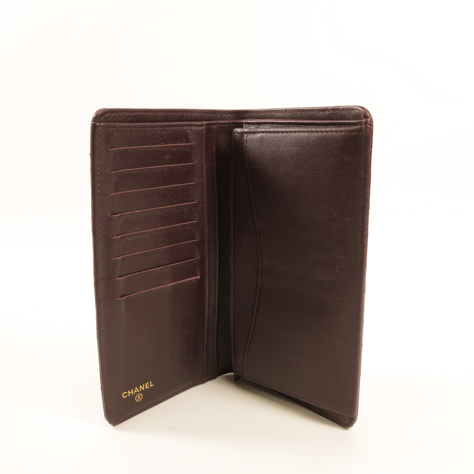 CHANEL 牛皮皮革Flap Wallet金扣長錢包