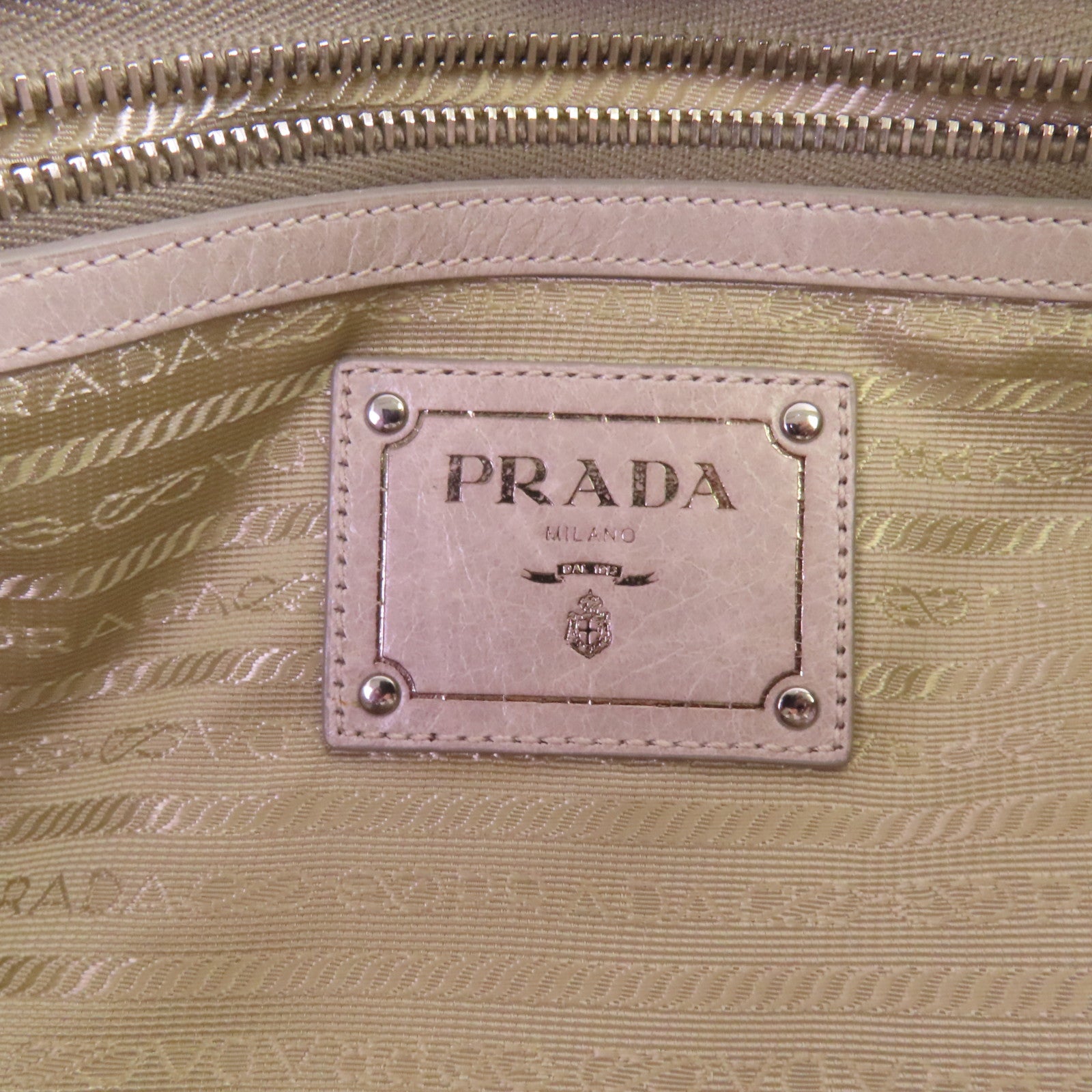 PRADA 牛皮皮革Tote Bag金扣手挽肩背兩用袋