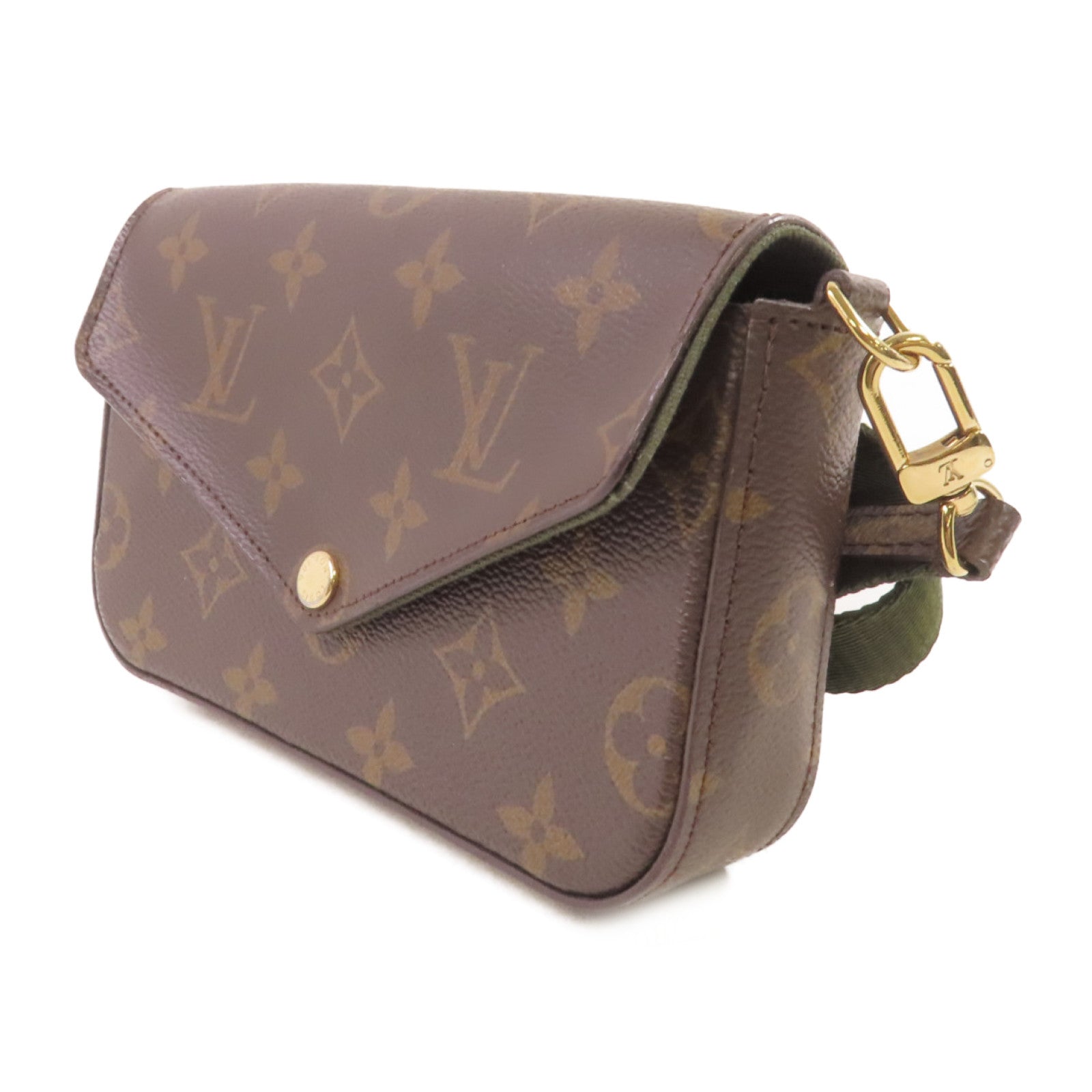 LOUIS VUITTON Monogram Pochette Felicie Pouch Shoulder Bag金扣肩背袋啡色