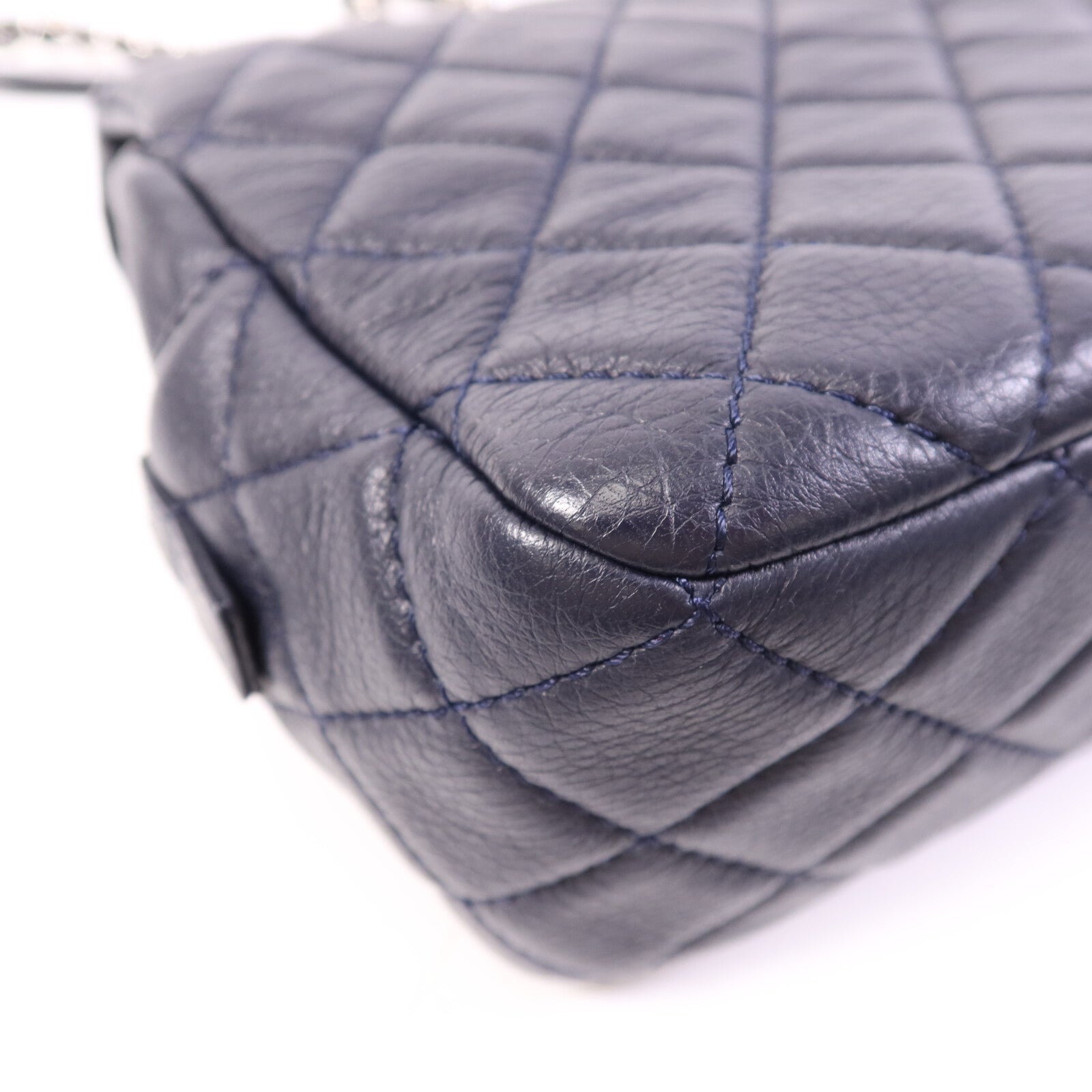 CHANEL 牛皮皮革Shoulder Bag銀扣鏈帶肩背袋