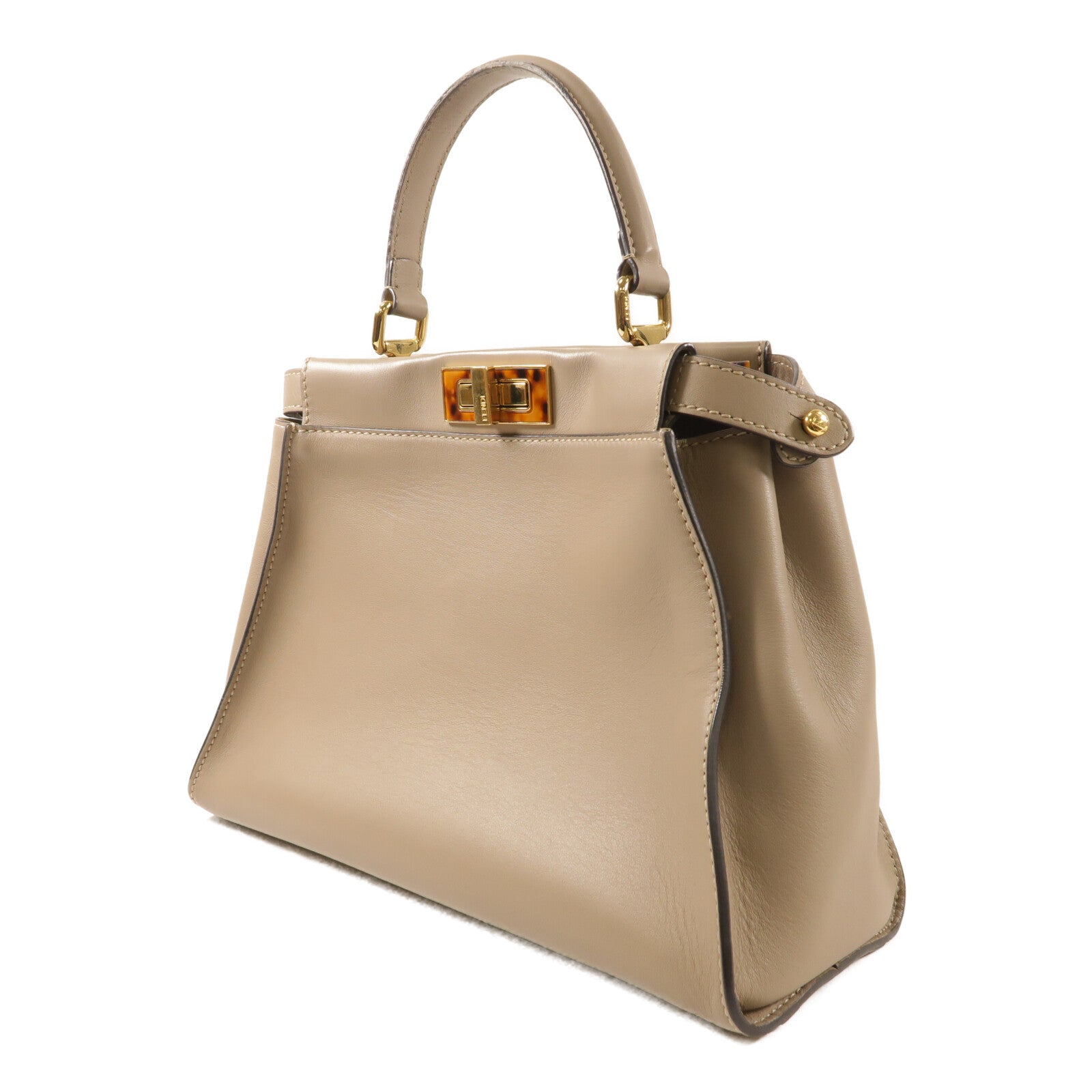 FENDI 牛皮皮革Peekaboo Medium金扣手挽肩背兩用袋