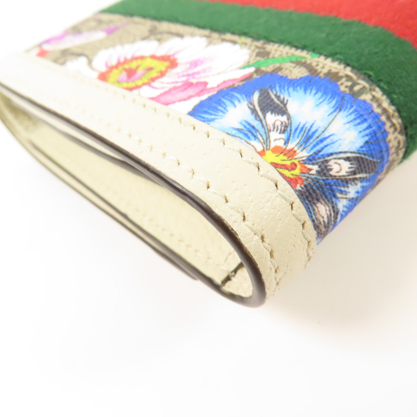 GUCCI GG GHW Wallet Bi-Fold Wallet PVC Coated Canvas 598662 White/Multicolor