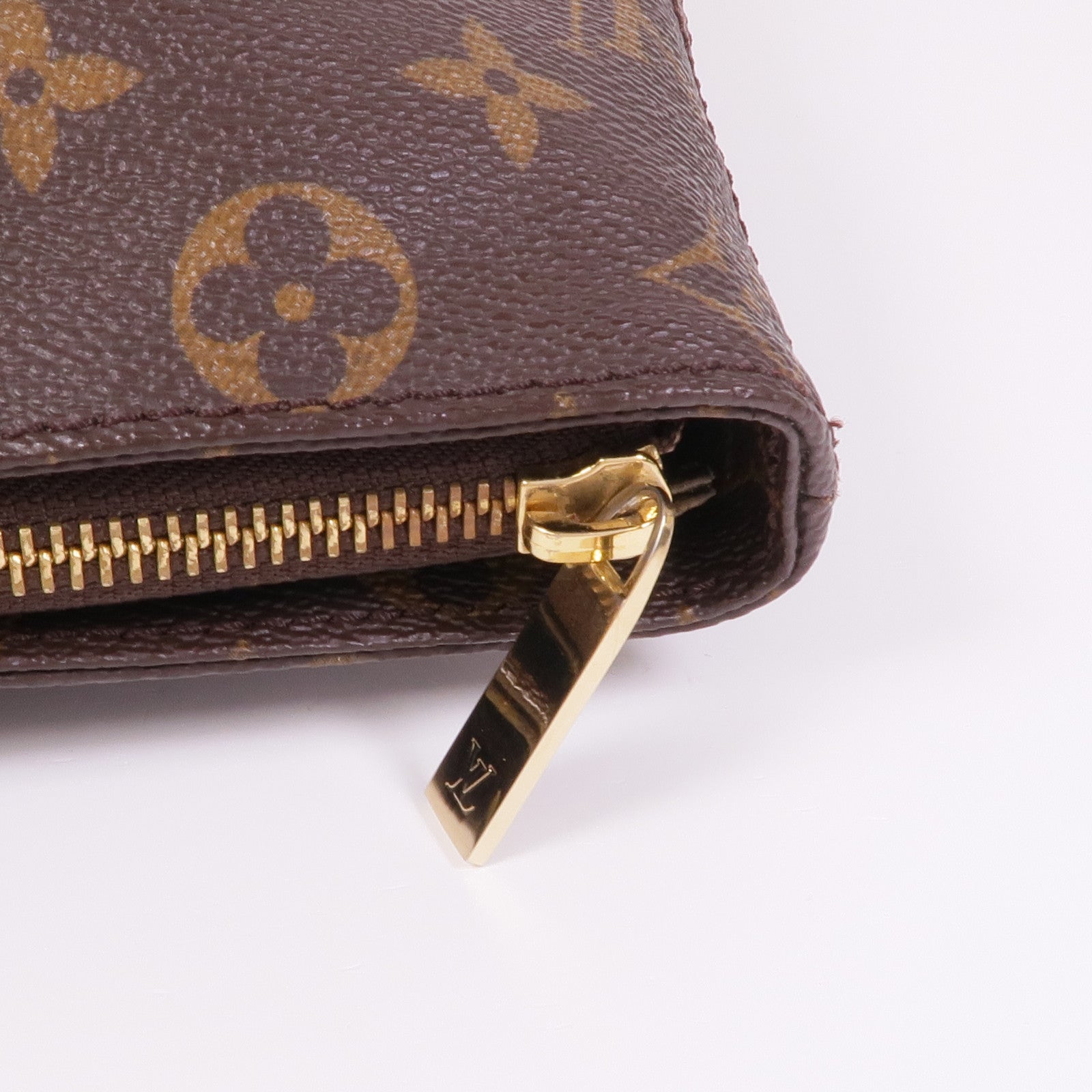 LOUIS VUITTON Monogram Cabas Mezzo金扣肩背袋/手挽袋棕色