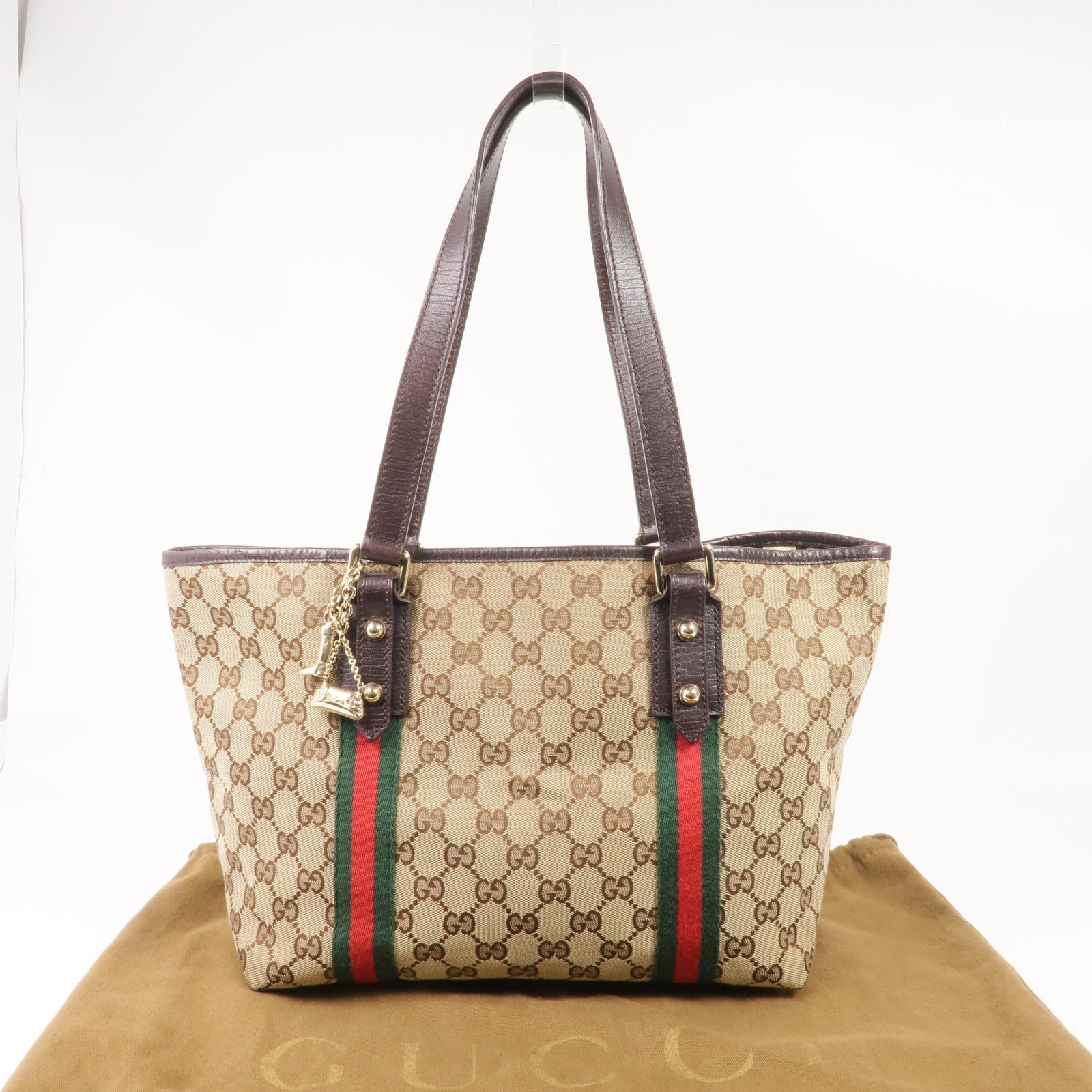 GUCCI 帆布Shoulder Tote金扣肩背袋/手挽袋