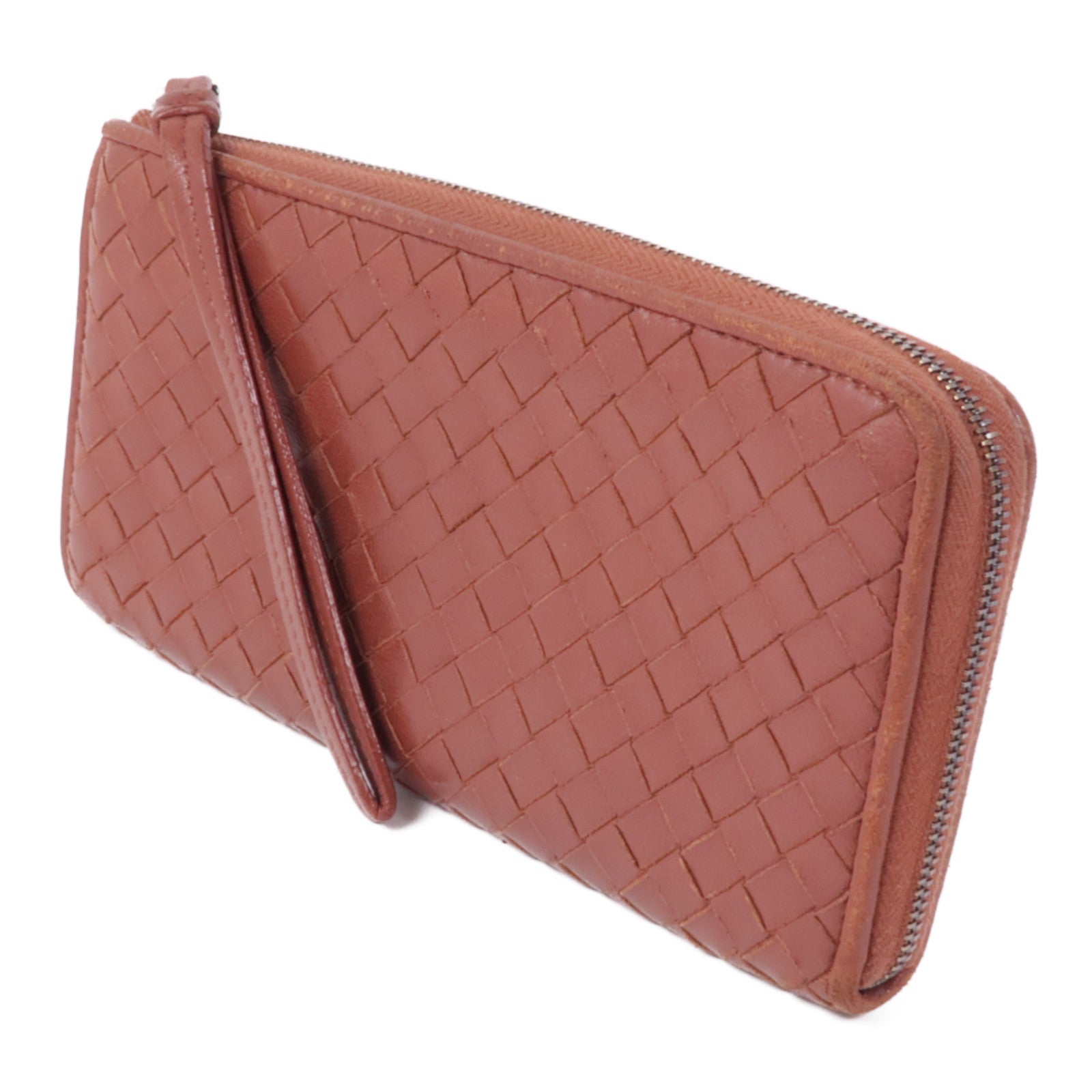 BOTTEGA VENETA 織紋皮革Long Wallet銀扣長錢包