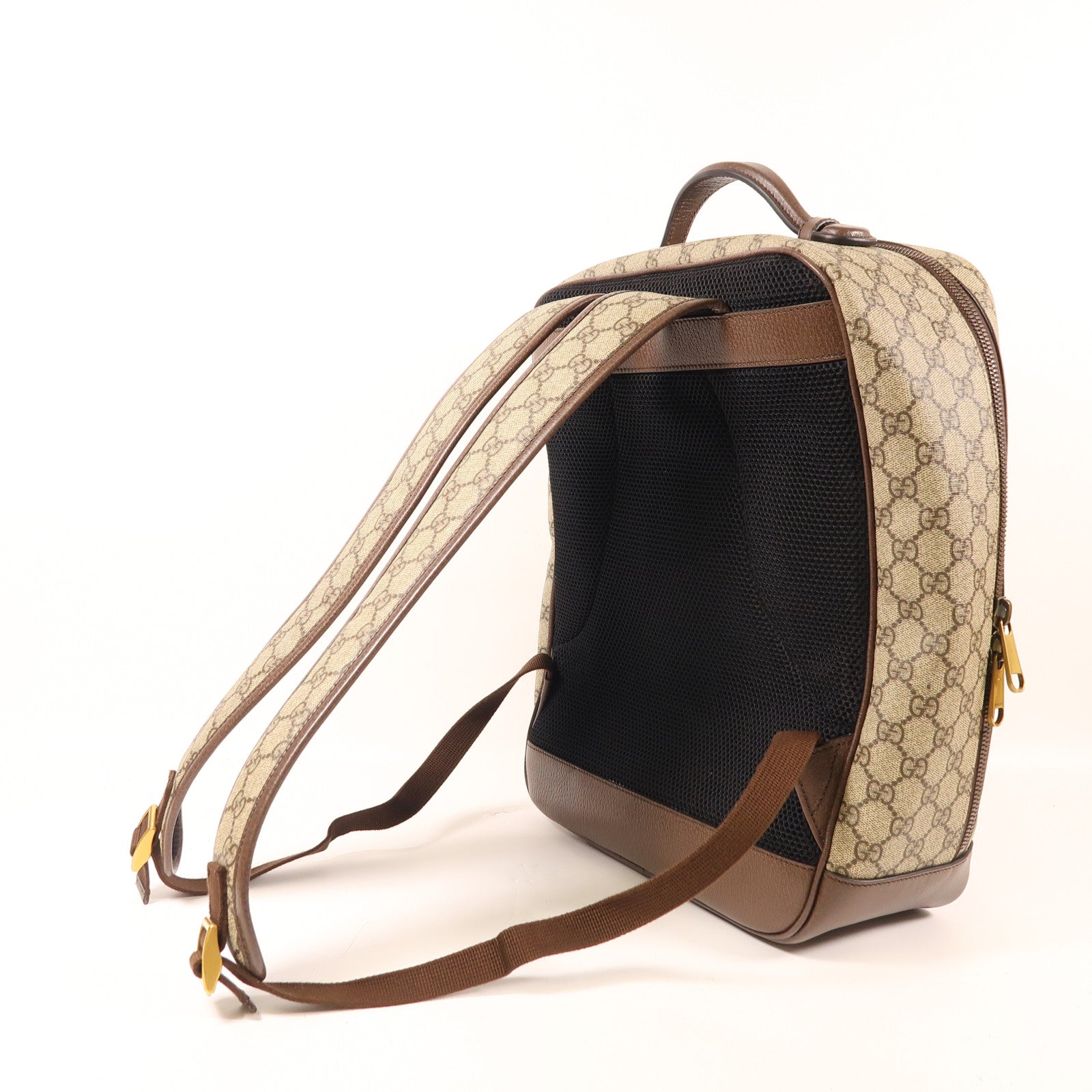 GUCCI GG GHW Ophidia Backpack Bag 745718 Coated Canvas Brown