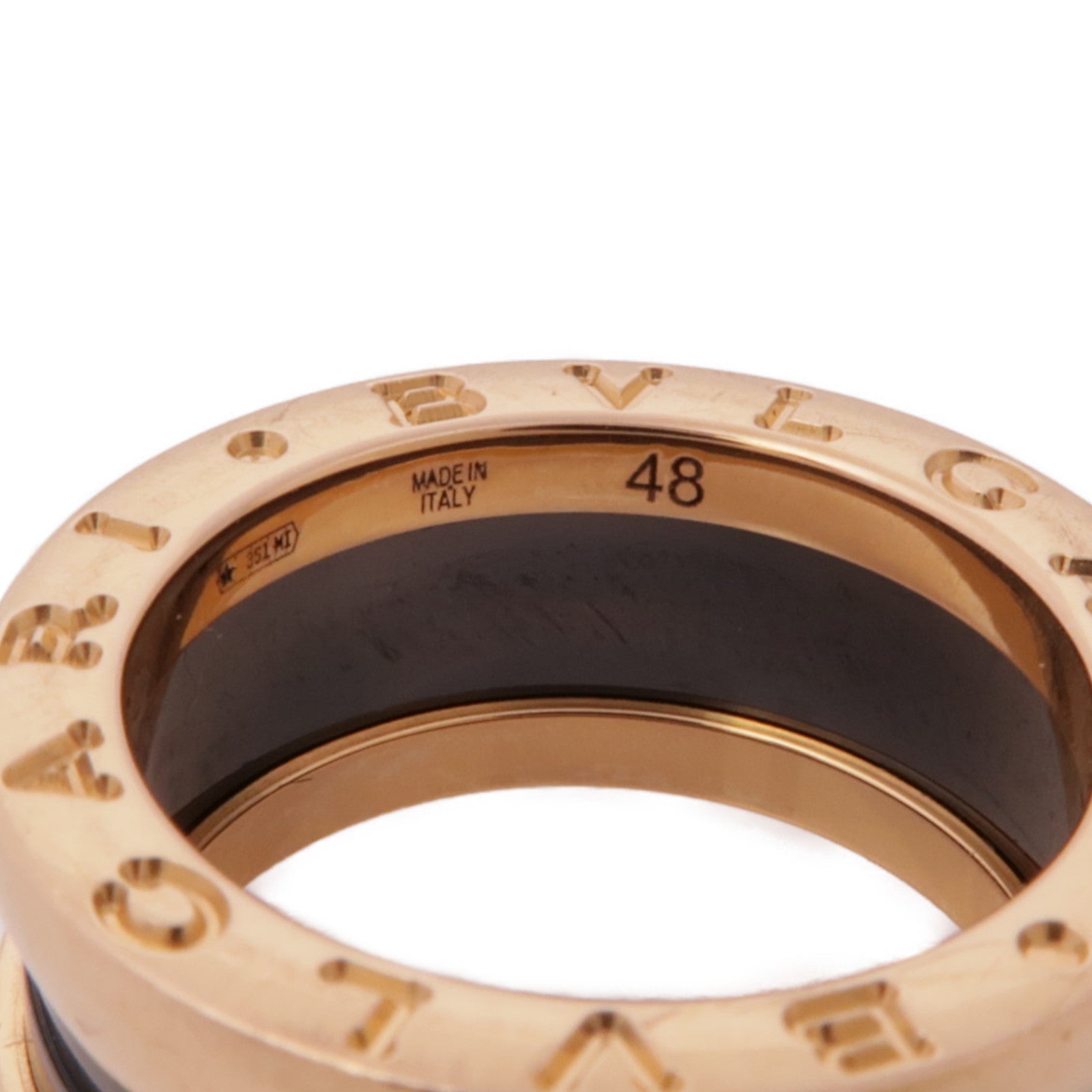 BVLGARI 【激減優惠】18K玫瑰金/陶瓷B-zero1 Ring戒指US#4.25