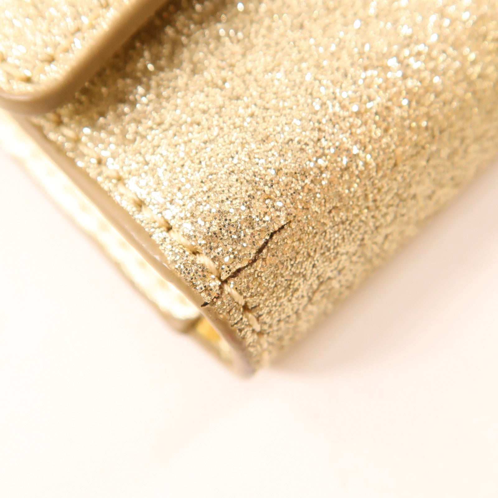 ANTEPRIMA GHW 2 Way Phone Holder Bag Calfskin Leather Gold