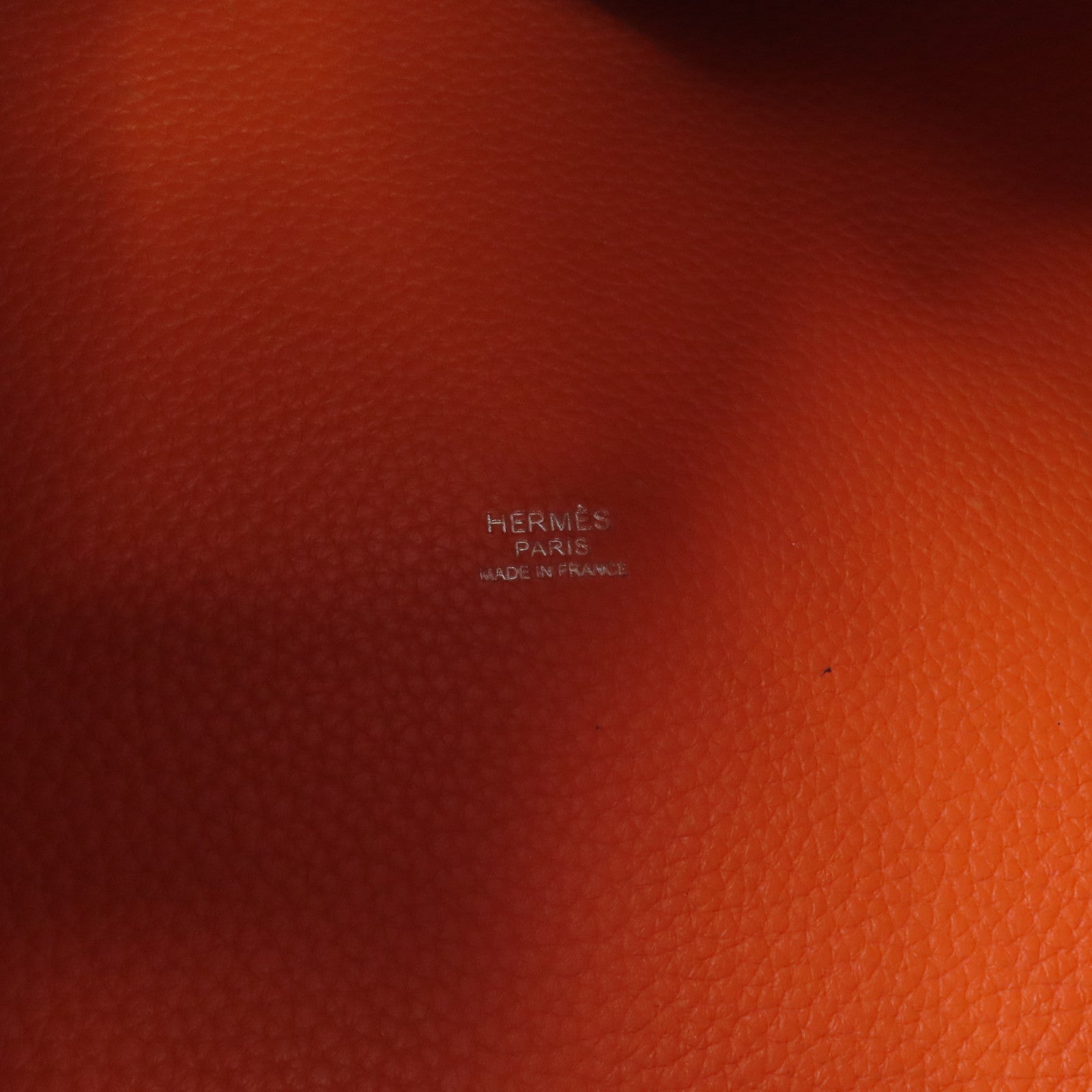 HERMES Clemence皮革Picotin GM銀扣手挽袋Orange橙色