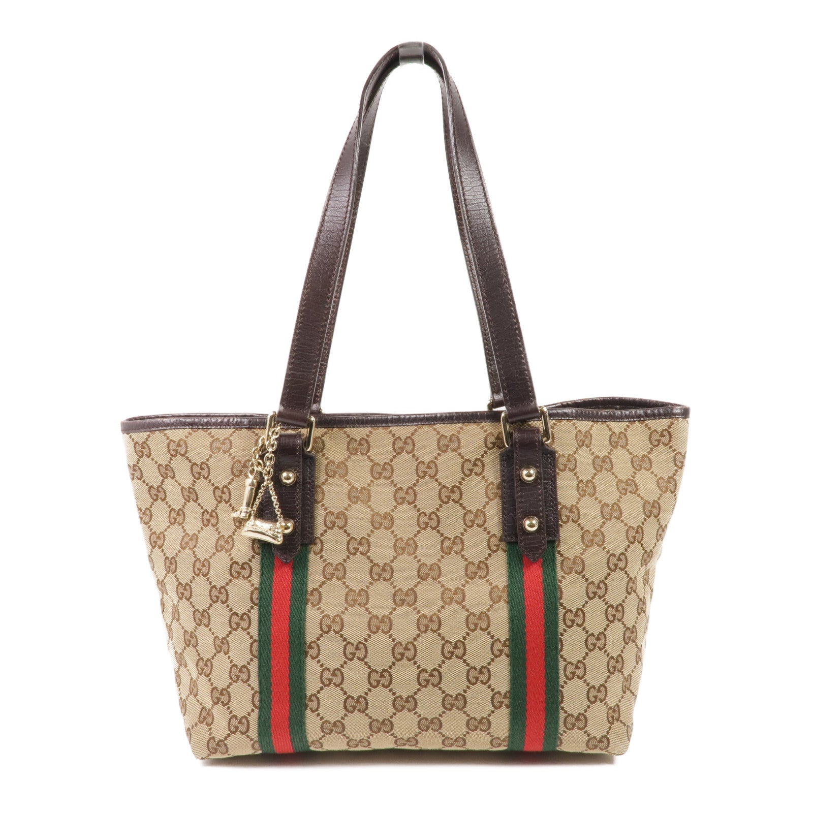 GUCCI 帆布Shoulder Tote金扣肩背袋/手挽袋