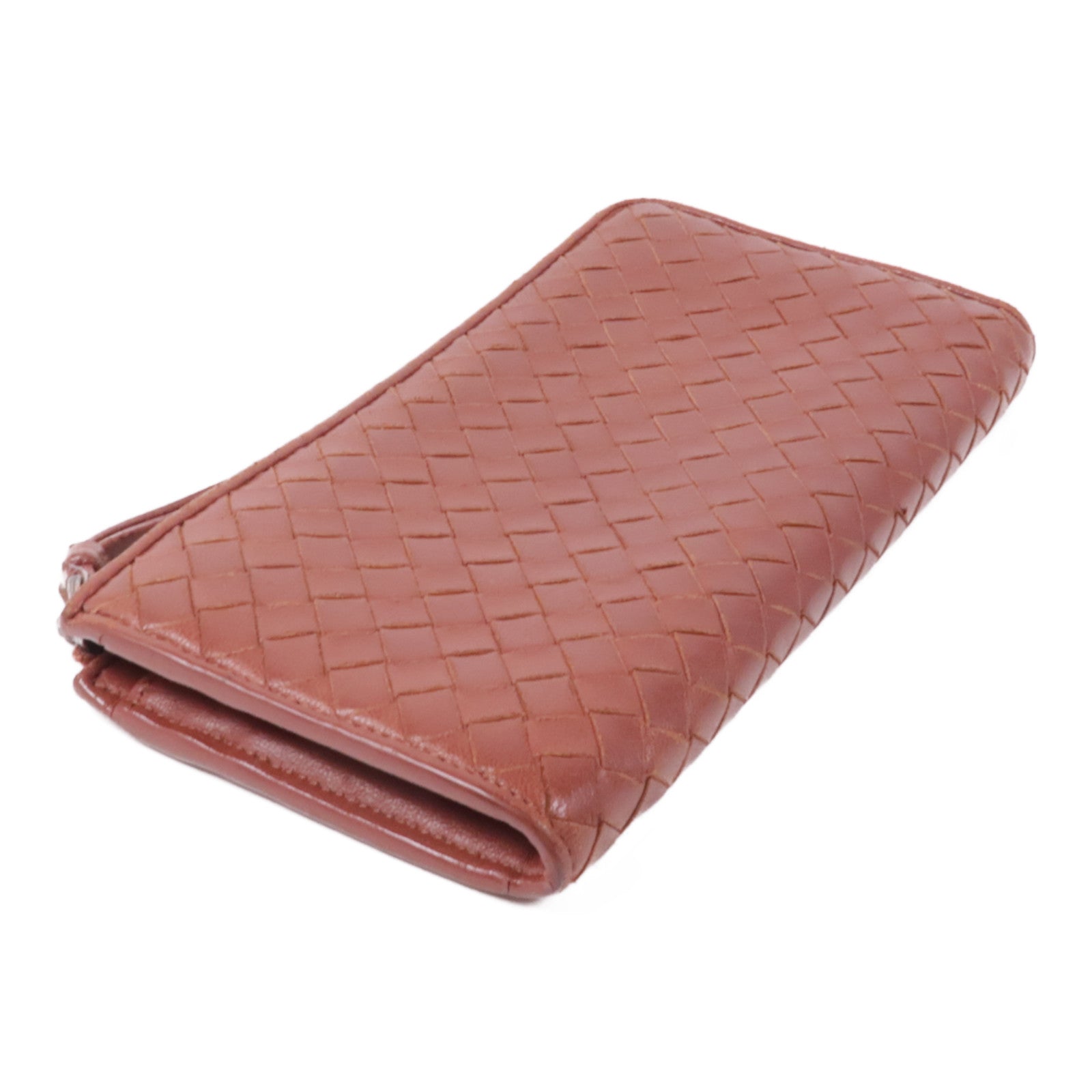BOTTEGA VENETA 織紋皮革Long Wallet銀扣長錢包