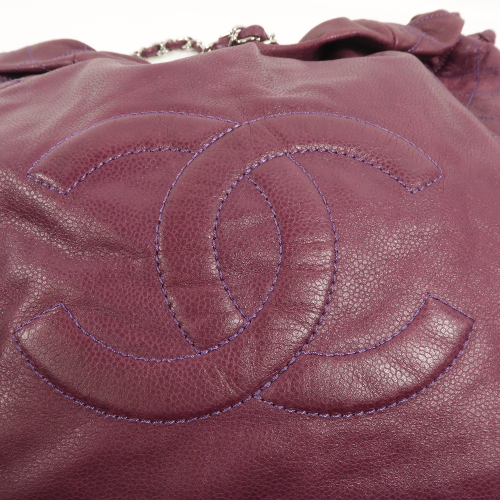 CHANEL 牛皮皮革Caviar 31 Drawstring Tote鏈帶肩背袋