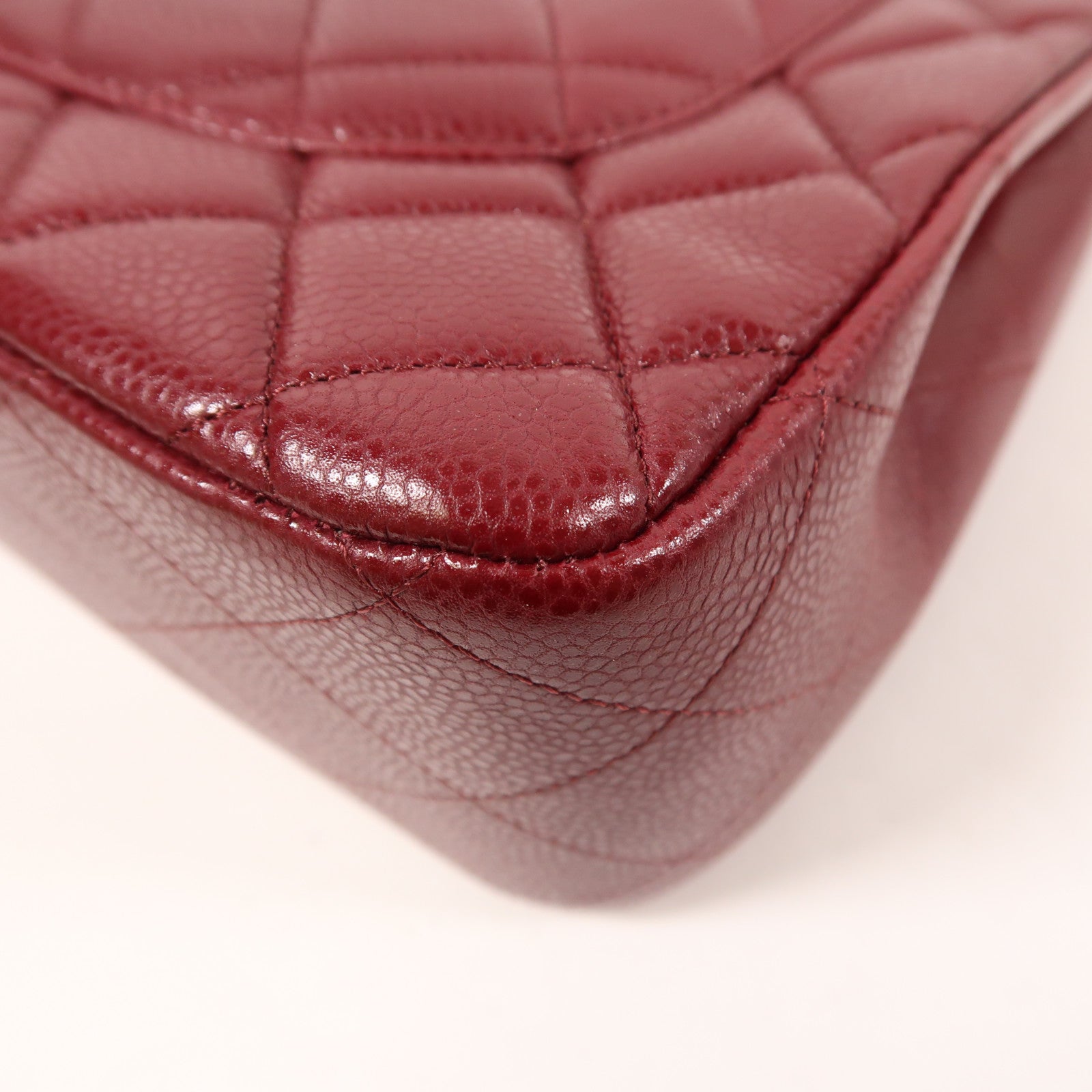 CHANEL 牛皮皮革Large Classic銀扣鏈帶肩背袋