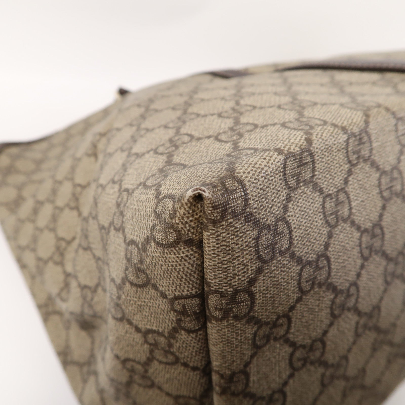 GUCCI 【清倉大減價】塗層帆布Tote Bag金扣手挽袋米色