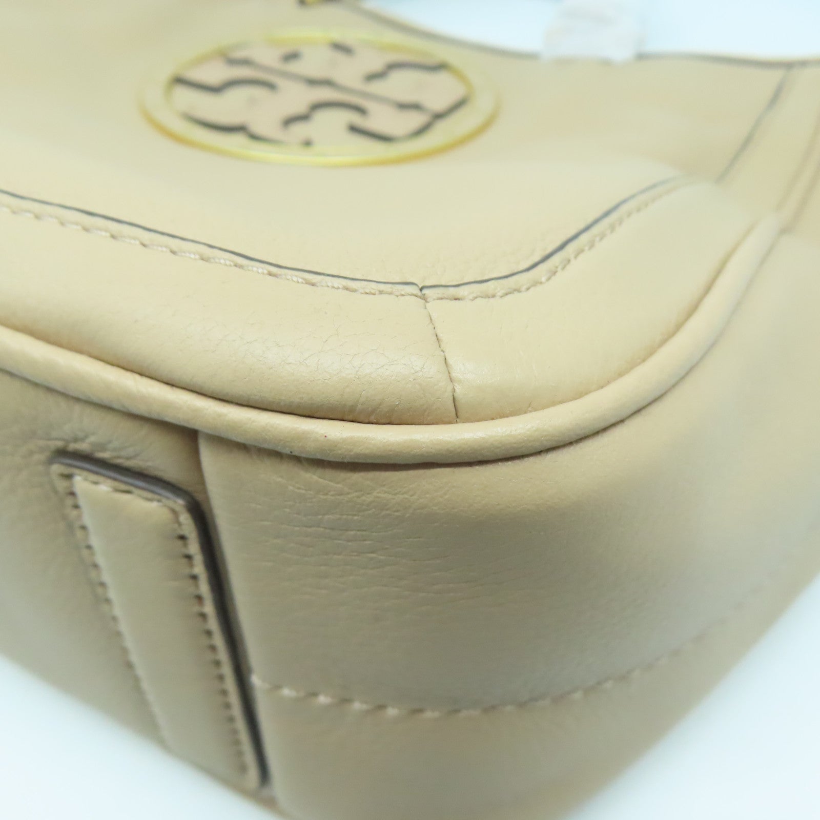 Tory Burch 【激減優惠】牛皮皮革2 Way Shoulder Bag金扣手挽肩背兩用袋米色