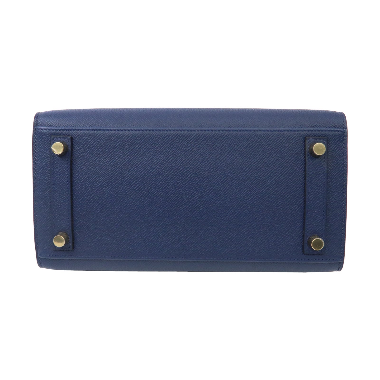 HERMES Epsom皮革Birkin Sellier 25金扣手挽袋Bleu Navy寶藍色