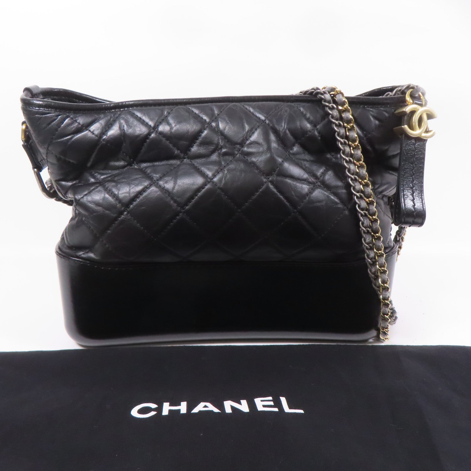 CHANEL 牛皮皮革Gabrielle鏈帶肩背袋