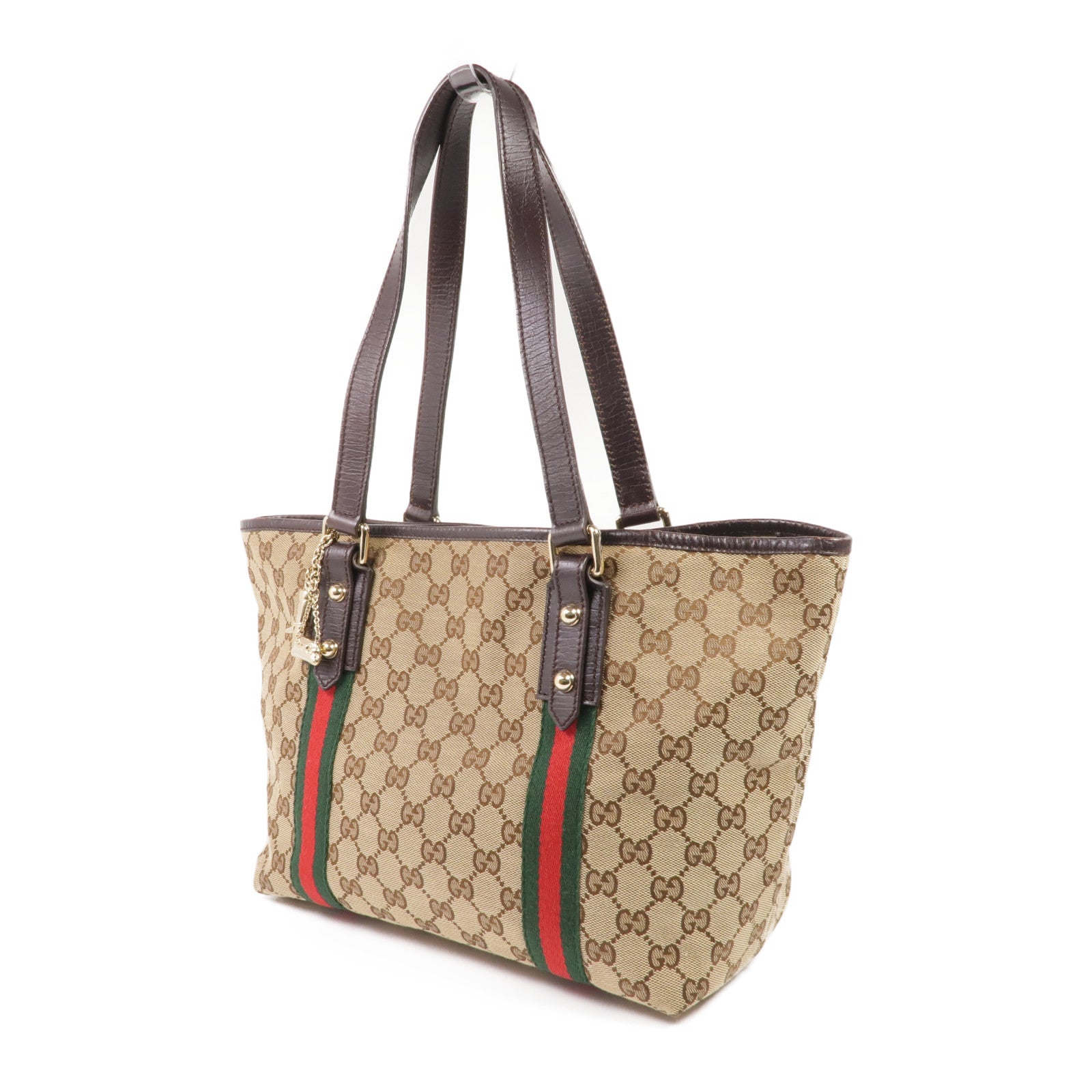 GUCCI 帆布Shoulder Tote金扣肩背袋/手挽袋