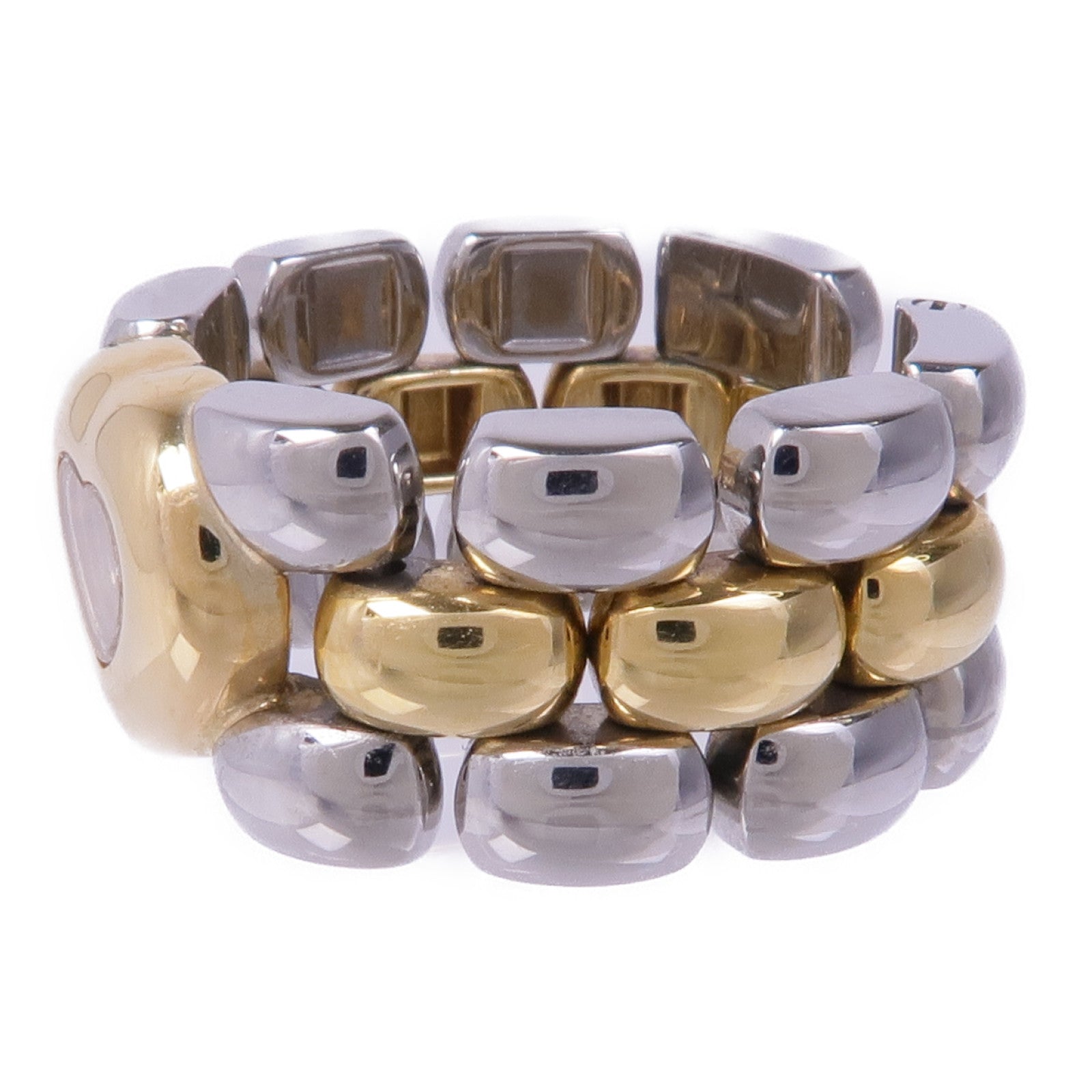 Chopard 18K黃金/不鏽鋼Happy Diamond鑽石戒指US#5.25