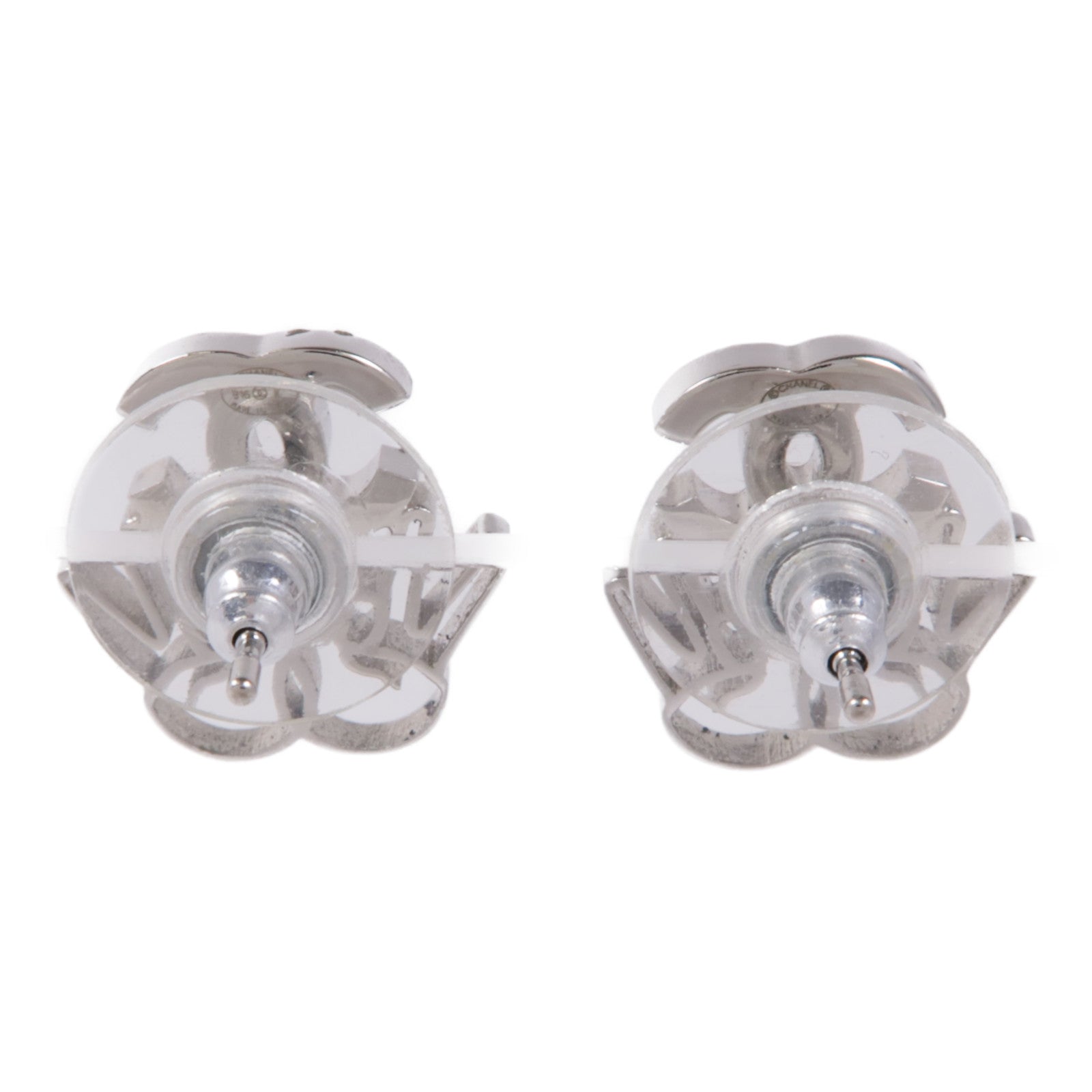 CHANEL CC Earrings Metal Silver