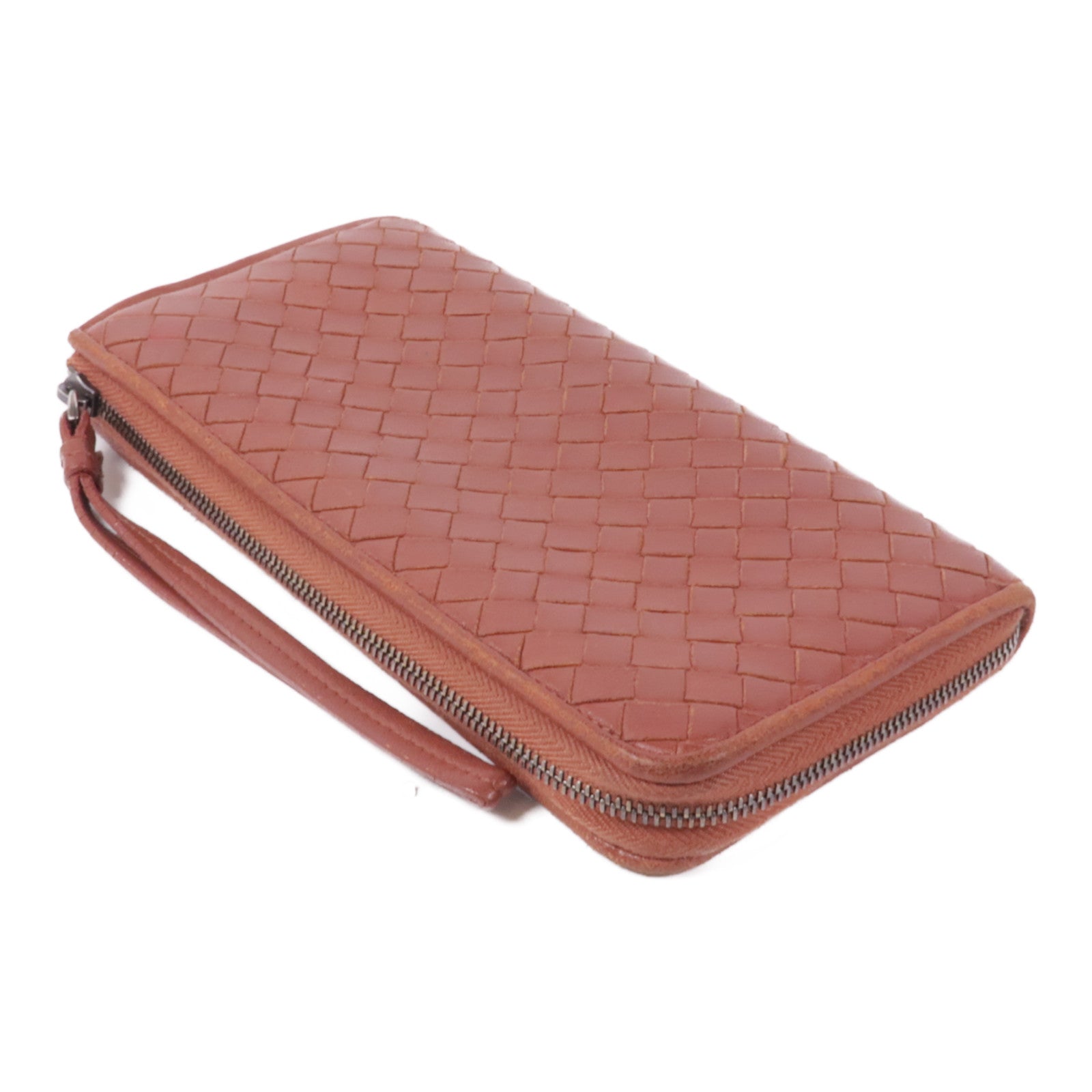 BOTTEGA VENETA 織紋皮革Long Wallet銀扣長錢包