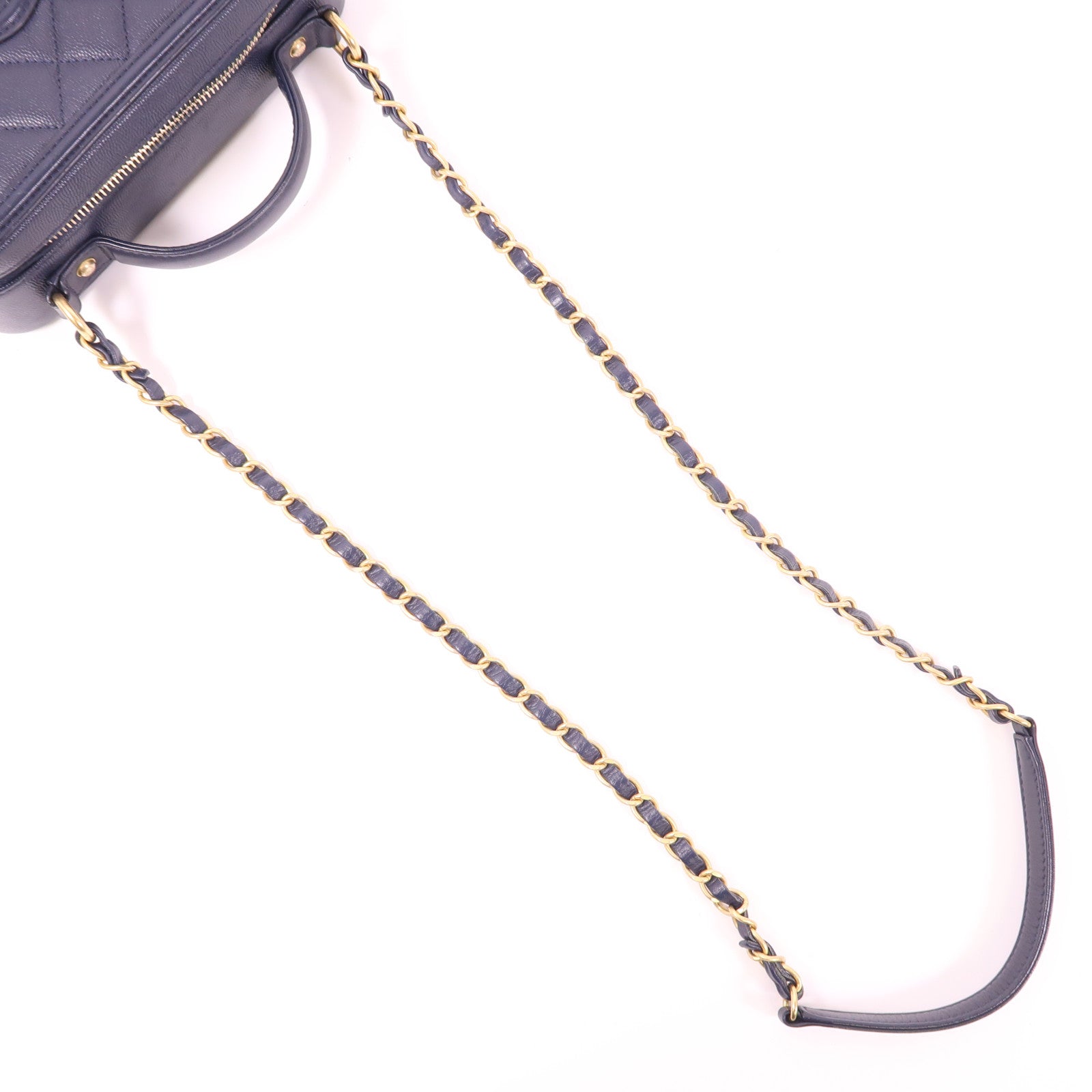 CHANEL 牛皮皮革Vanity Case金扣手挽肩背兩用袋