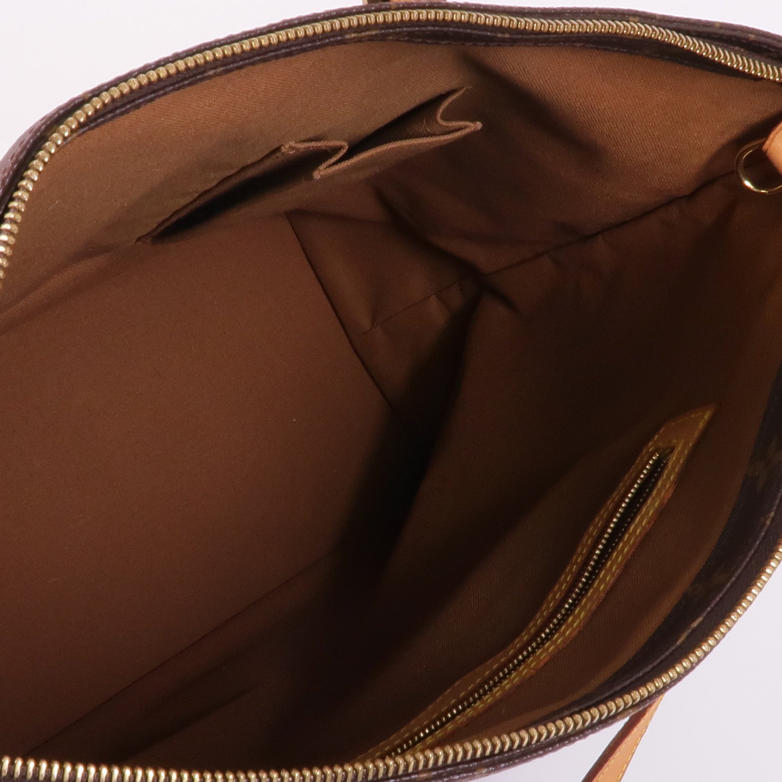 LOUIS VUITTON Monogram Cabas Mezzo金扣肩背袋/手挽袋棕色