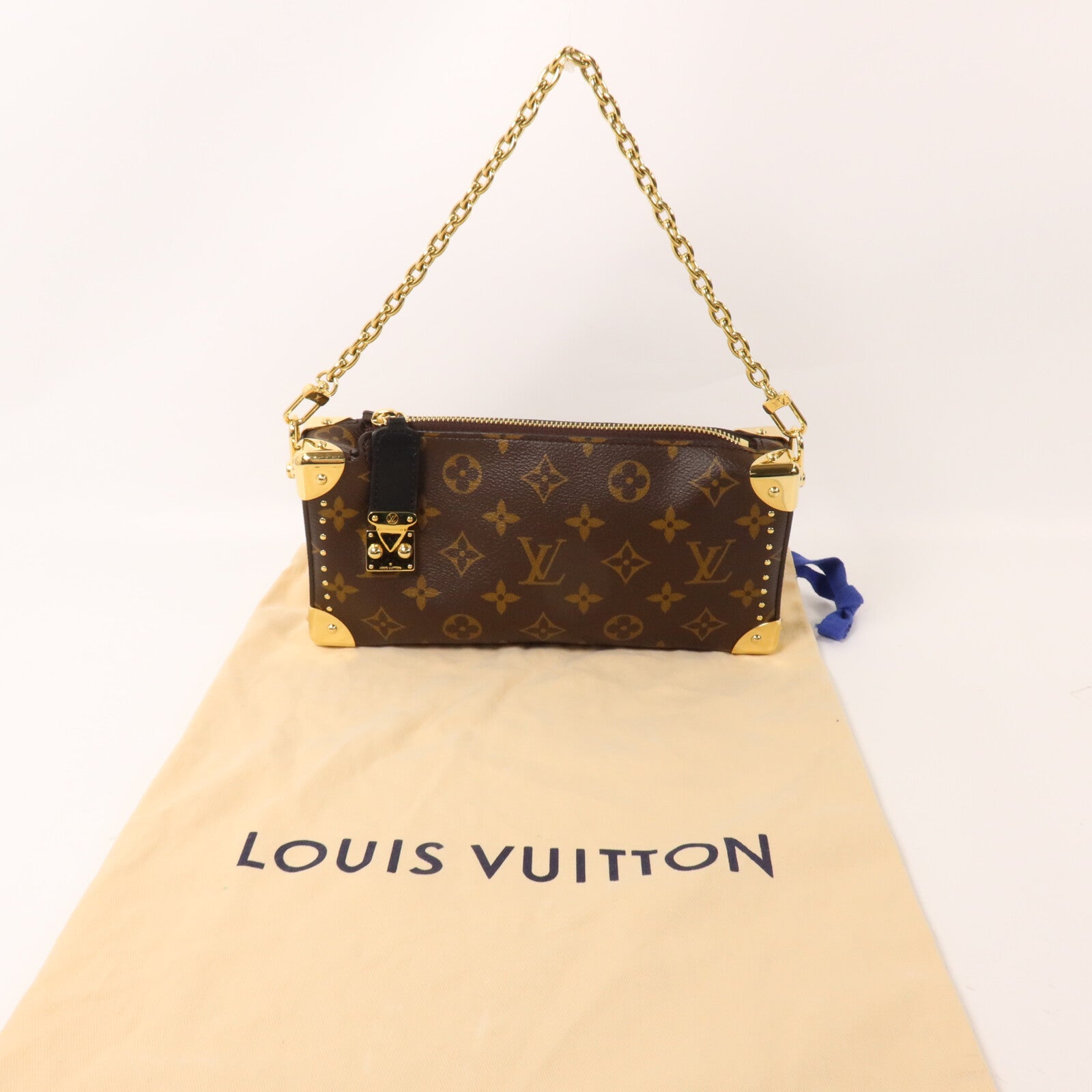 LOUIS VUITTON Monogram Slim Trunk鏈帶肩背袋