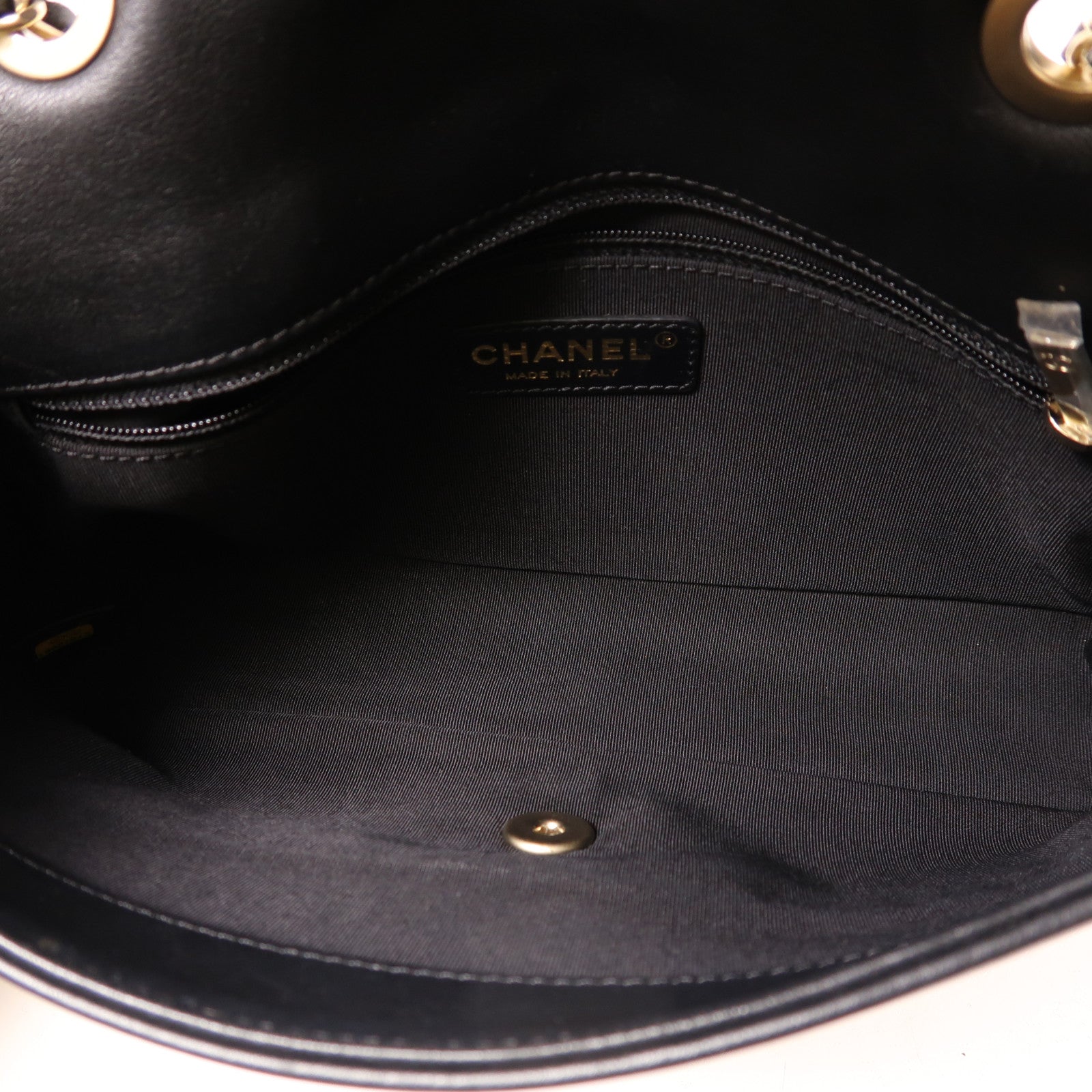 CHANEL CC GHW Chain Shoulder Bag Calfskin Leather