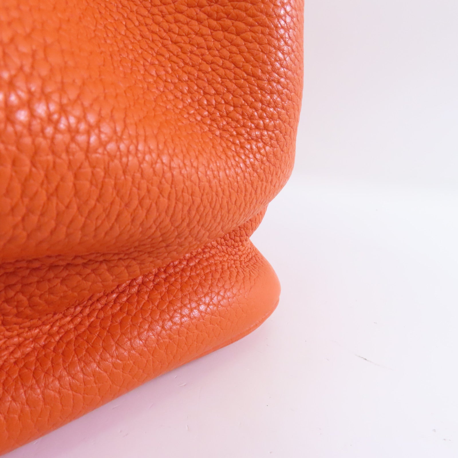 HERMES Clemence皮革Picotin GM銀扣手挽袋Orange橙色