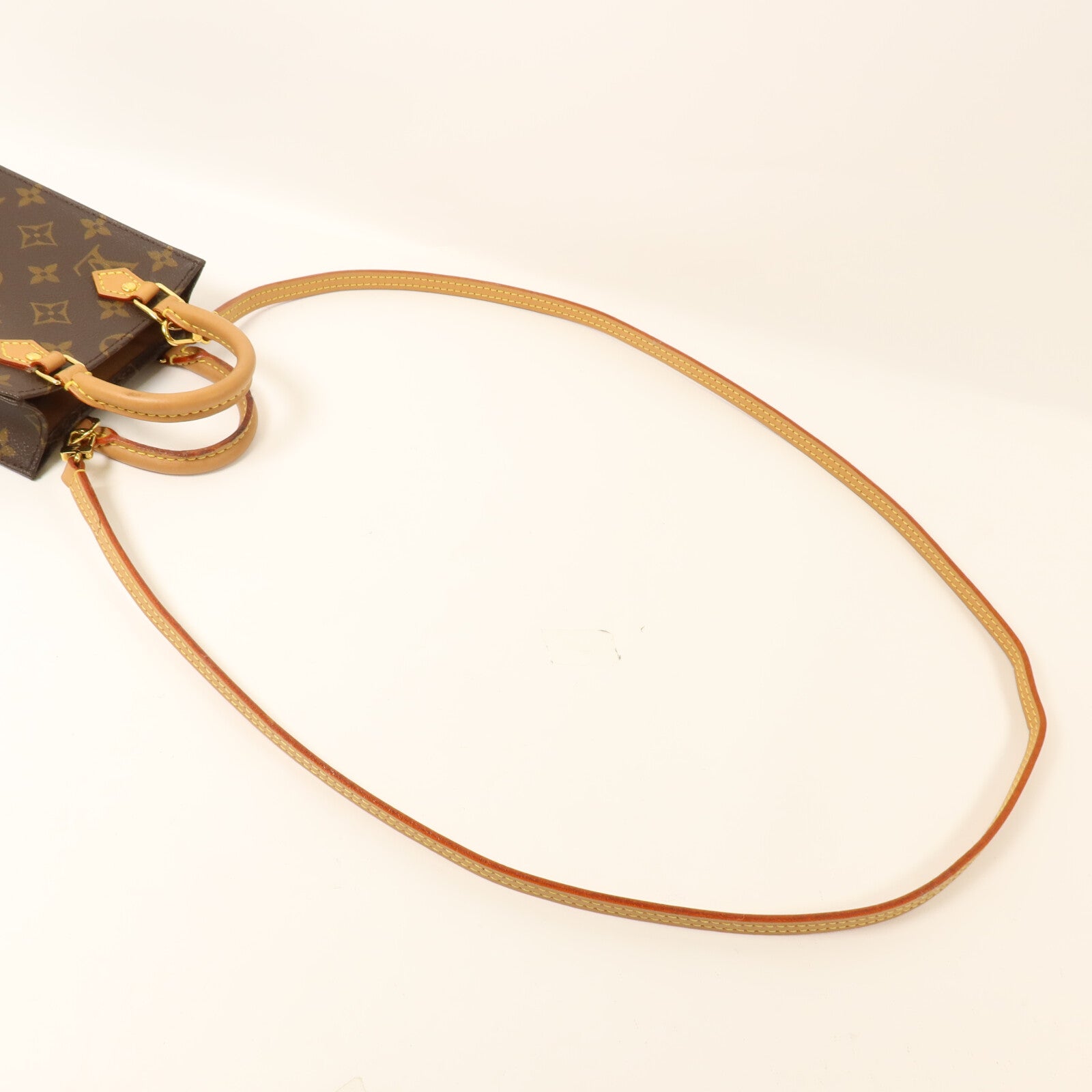 LOUIS VUITTON Monogram Petit Sac Plat手挽肩背兩用袋