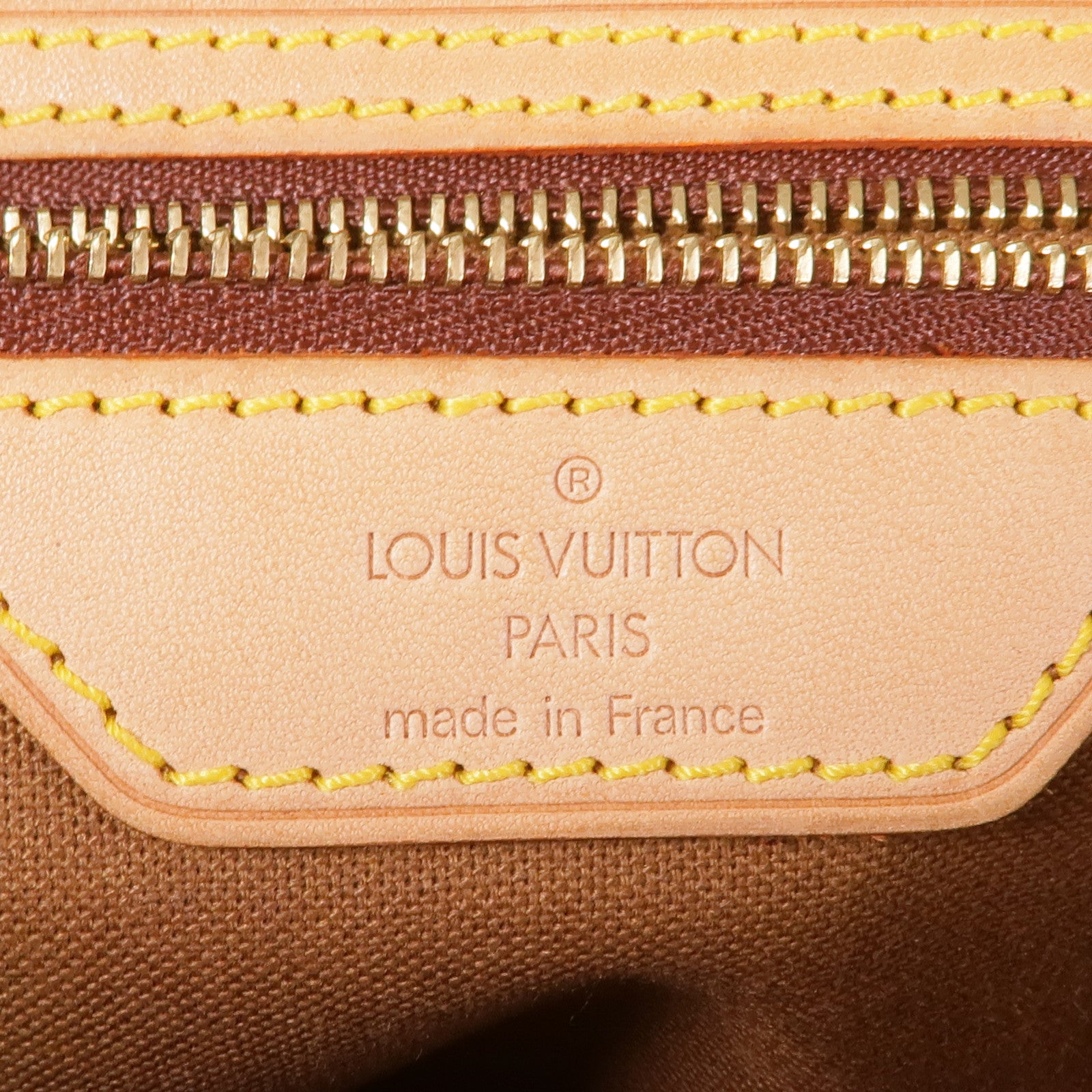LOUIS VUITTON Monogram Cabas Mezzo金扣肩背袋/手挽袋棕色