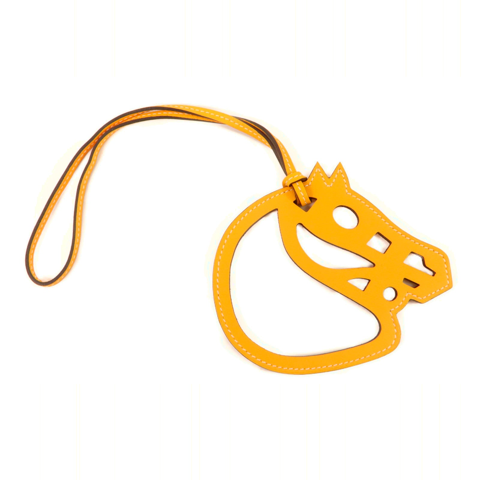 HERMES Swift皮革Paddock Cheval Charm掛飾Jaune Ambre