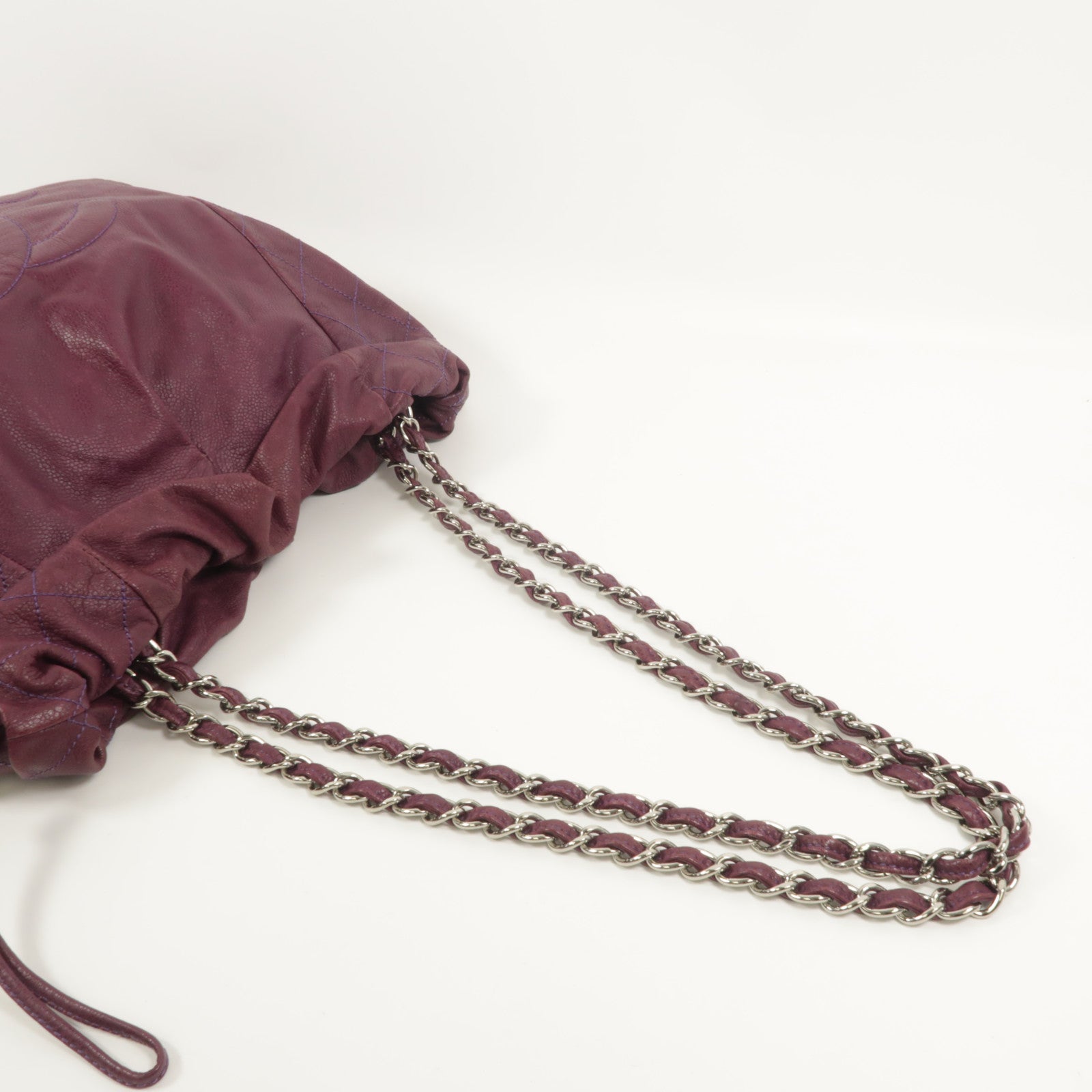 CHANEL 牛皮皮革Caviar 31 Drawstring Tote鏈帶肩背袋