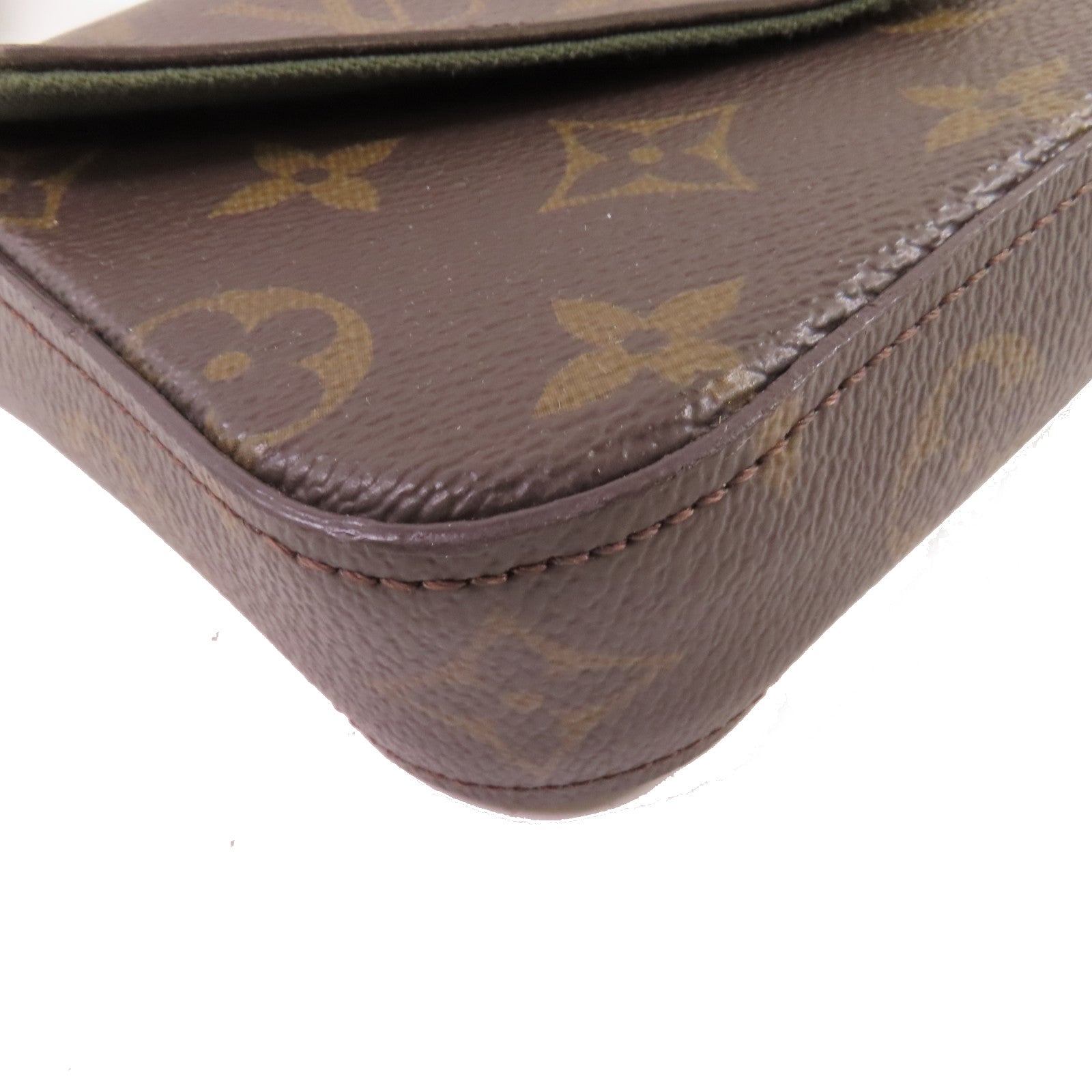 LOUIS VUITTON Monogram Pochette Felicie Pouch Shoulder Bag金扣肩背袋啡色