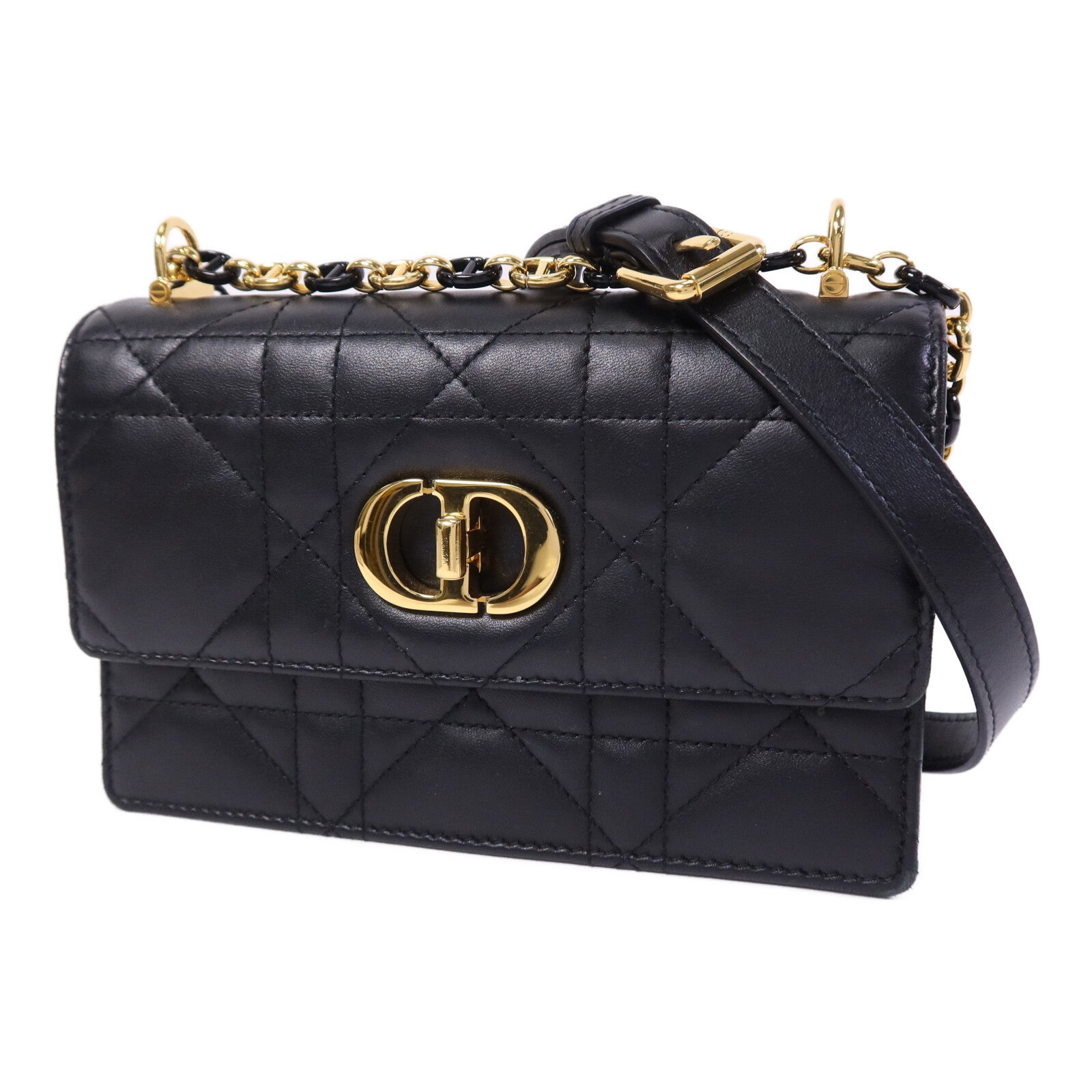 Dior 羊皮皮革Miss Caro Mini金扣鏈帶肩背袋