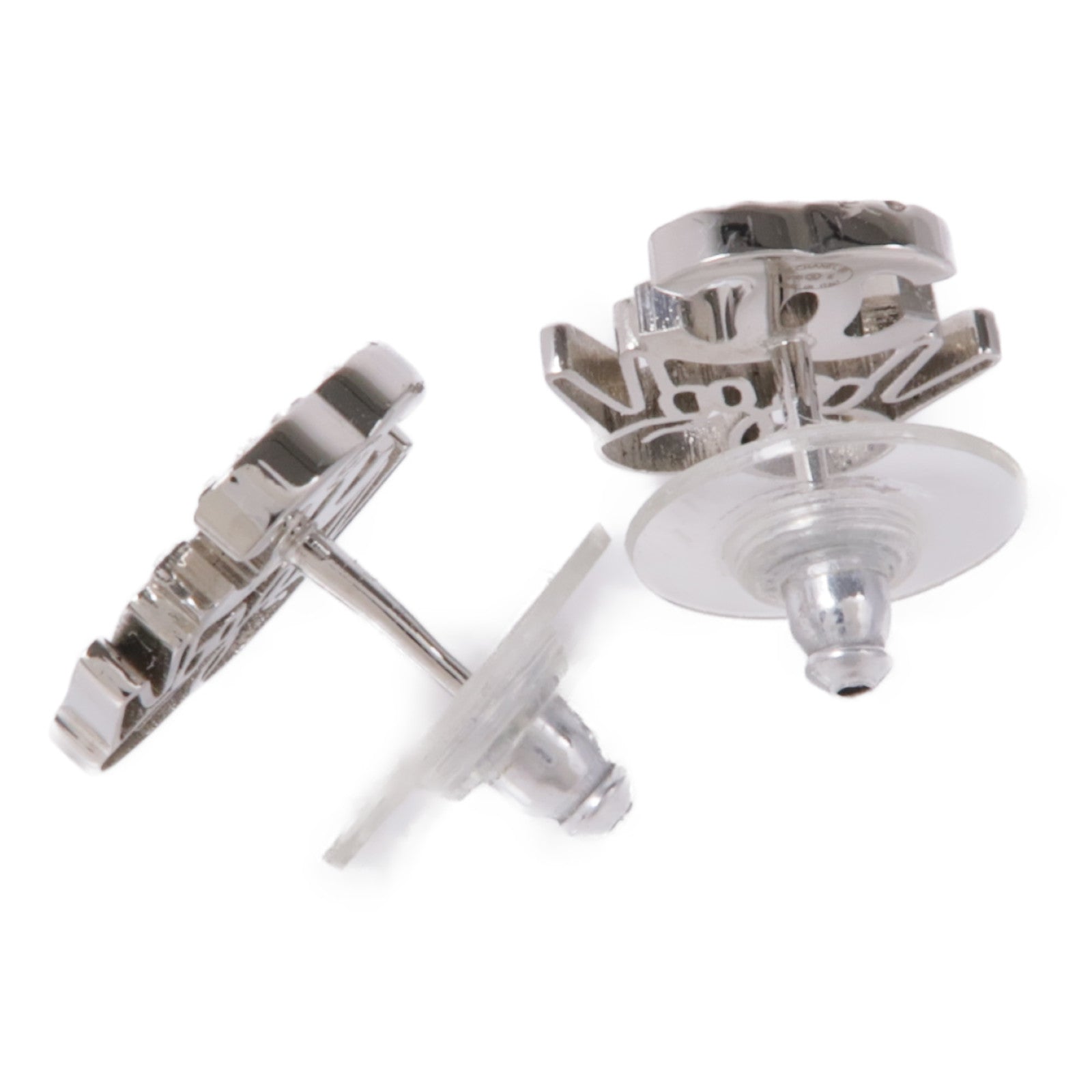 CHANEL CC Earrings Metal Silver