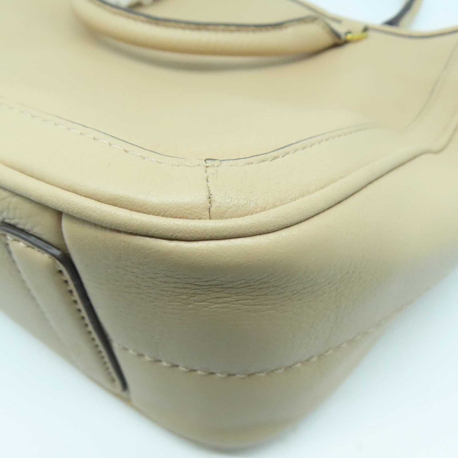 Tory Burch 【激減優惠】牛皮皮革2 Way Shoulder Bag金扣手挽肩背兩用袋米色