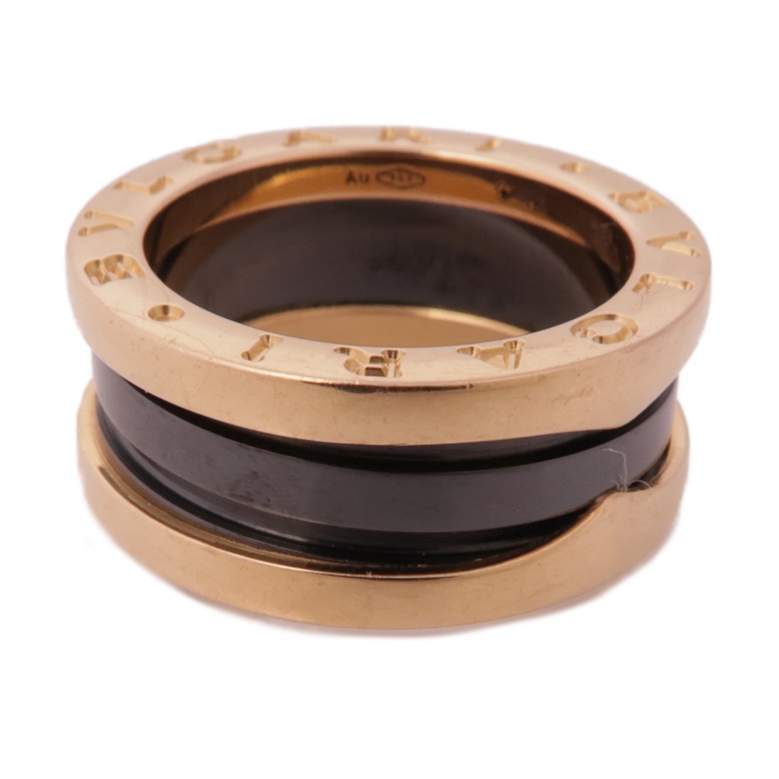 BVLGARI【激減優惠】 18K玫瑰金/陶瓷B-zero1 Ring戒指US#4.25