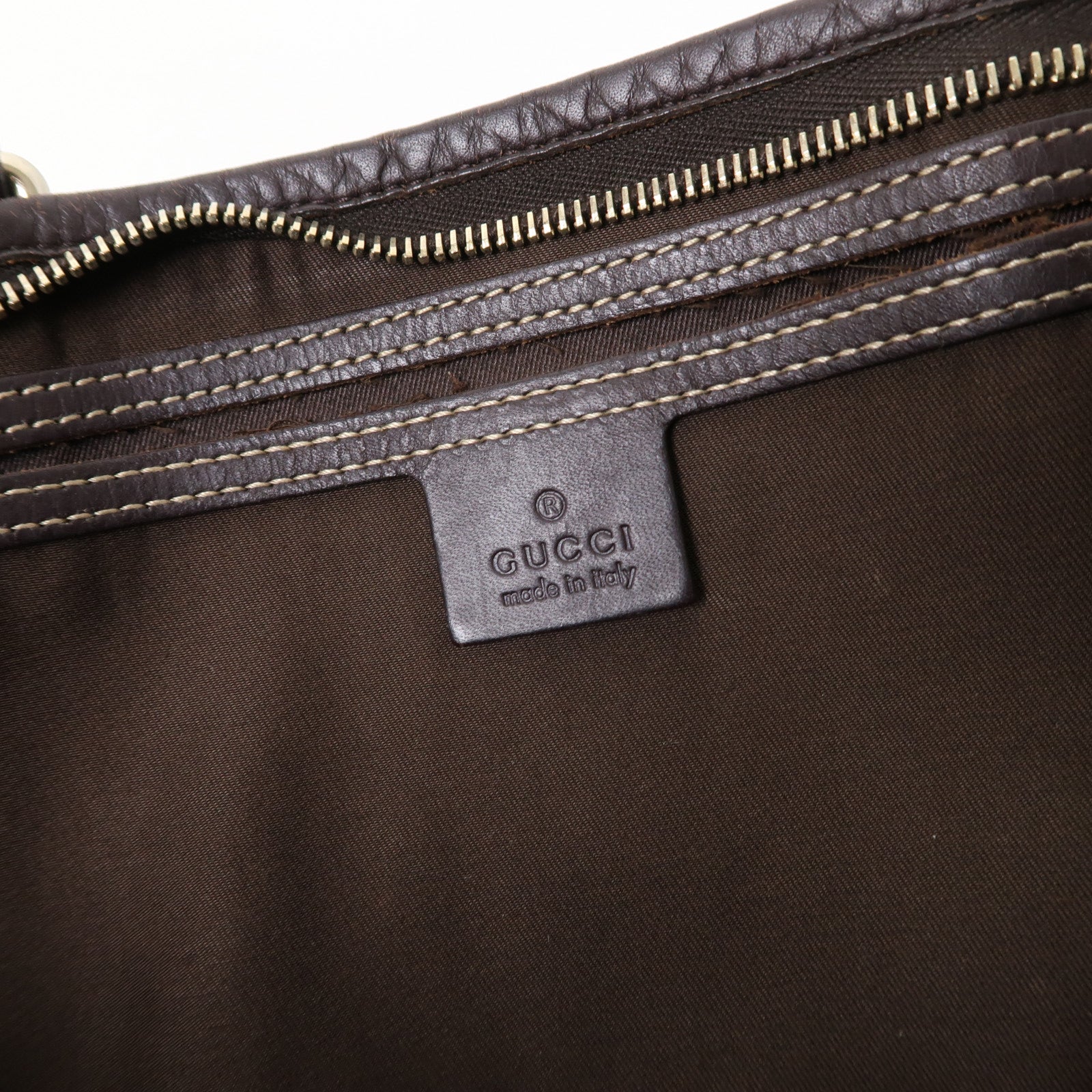GUCCI 【清倉大減價】塗層帆布Tote Bag金扣手挽袋米色