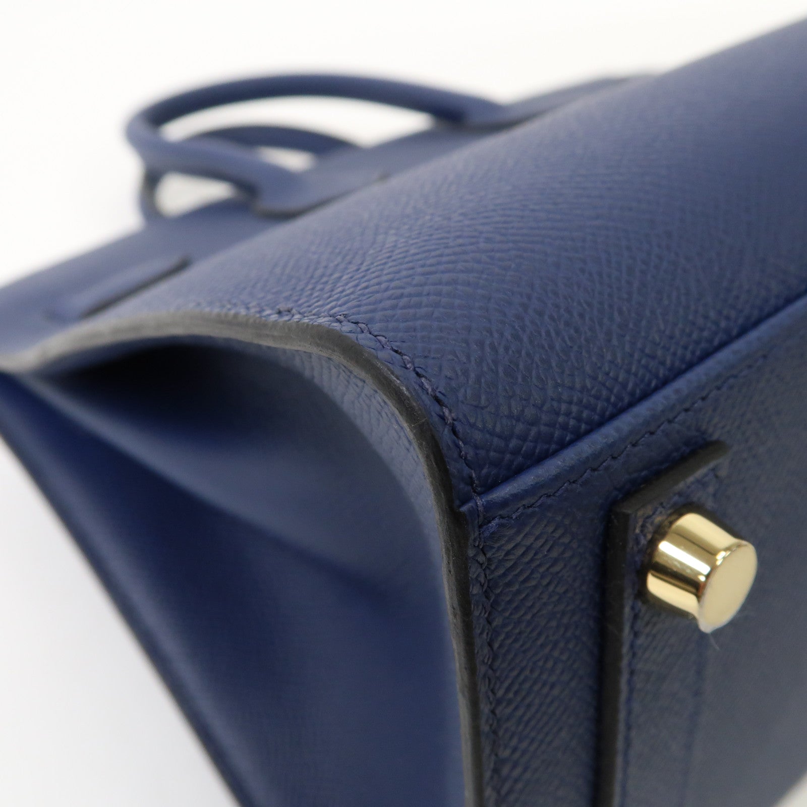 HERMES Epsom皮革Birkin Sellier 25金扣手挽袋Bleu Navy寶藍色